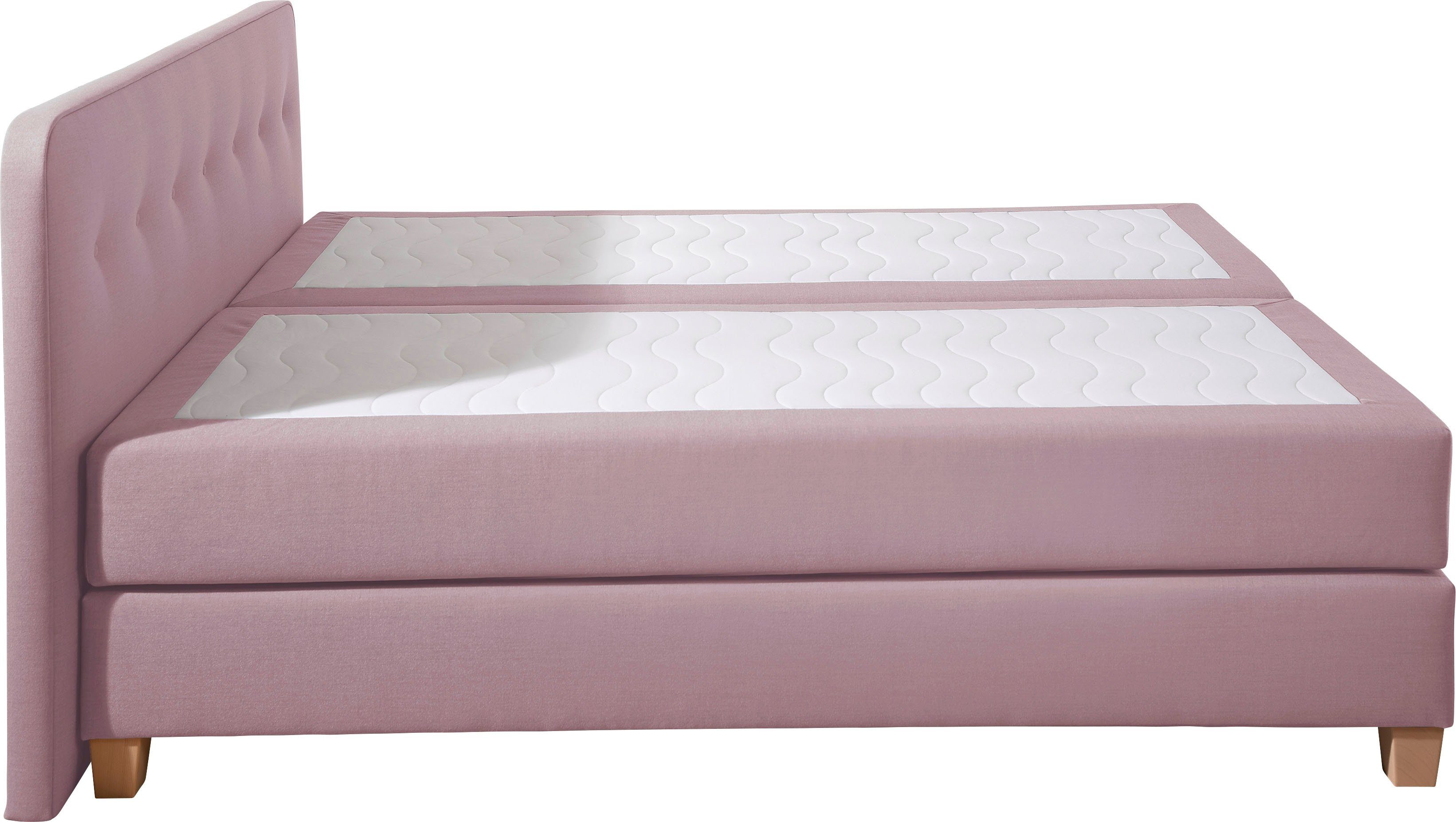 Home affaire Boxspring Fargo inclusief topper, in 3 soorten matrassen, in fluweel of structuurstof