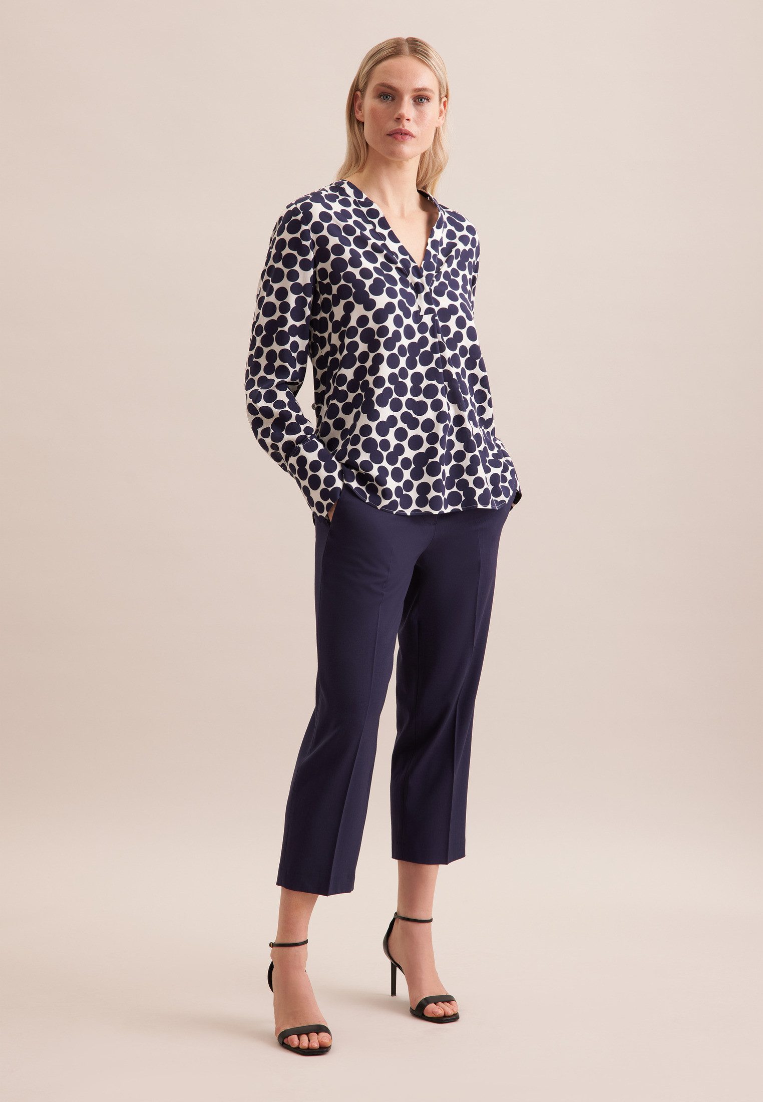 seidensticker Klassieke blouse Zwarte roos Tuniek stippen
