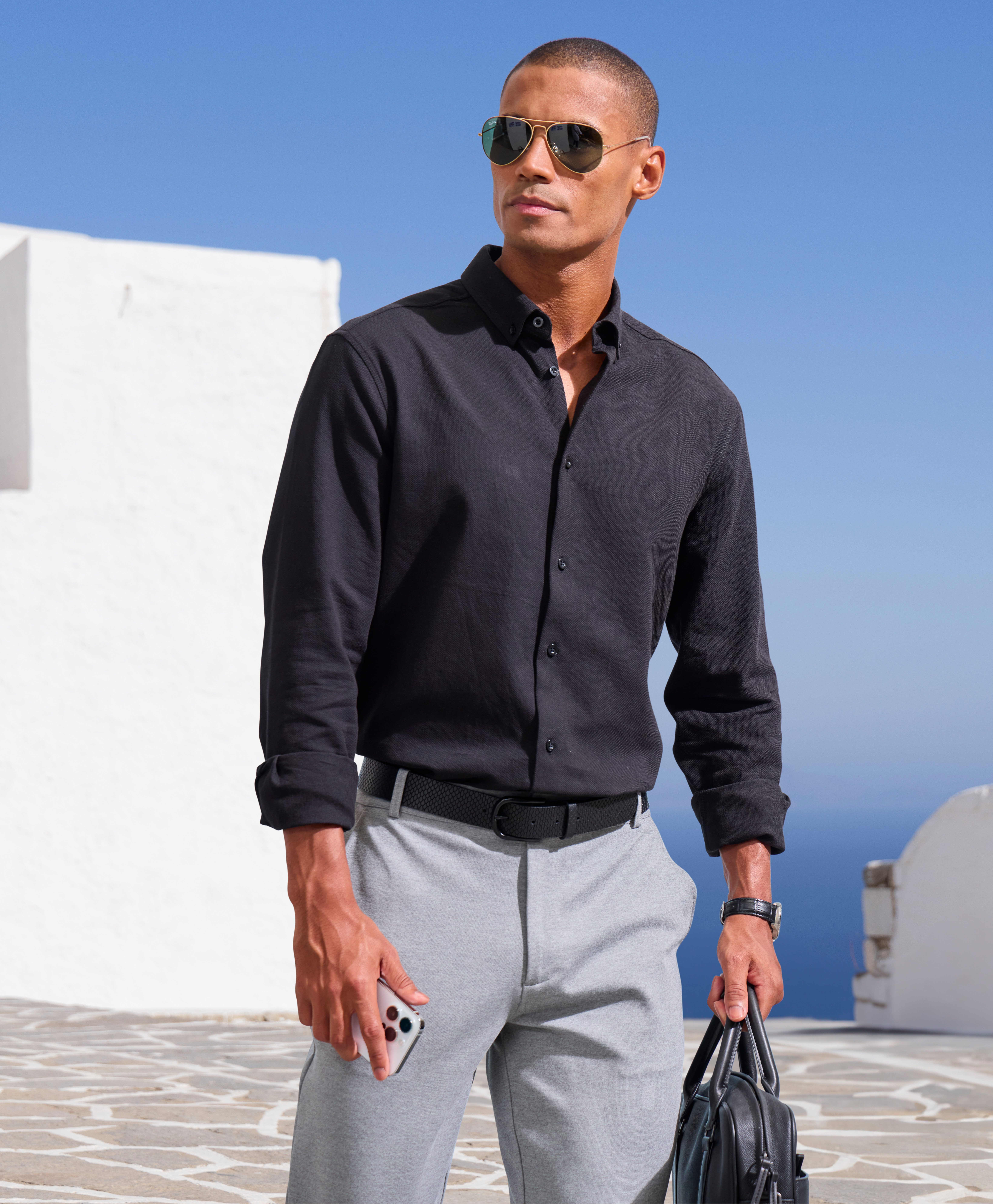 H.I.S Overhemd met lange mouwen Regular fit in hoogwaardige structuur-look