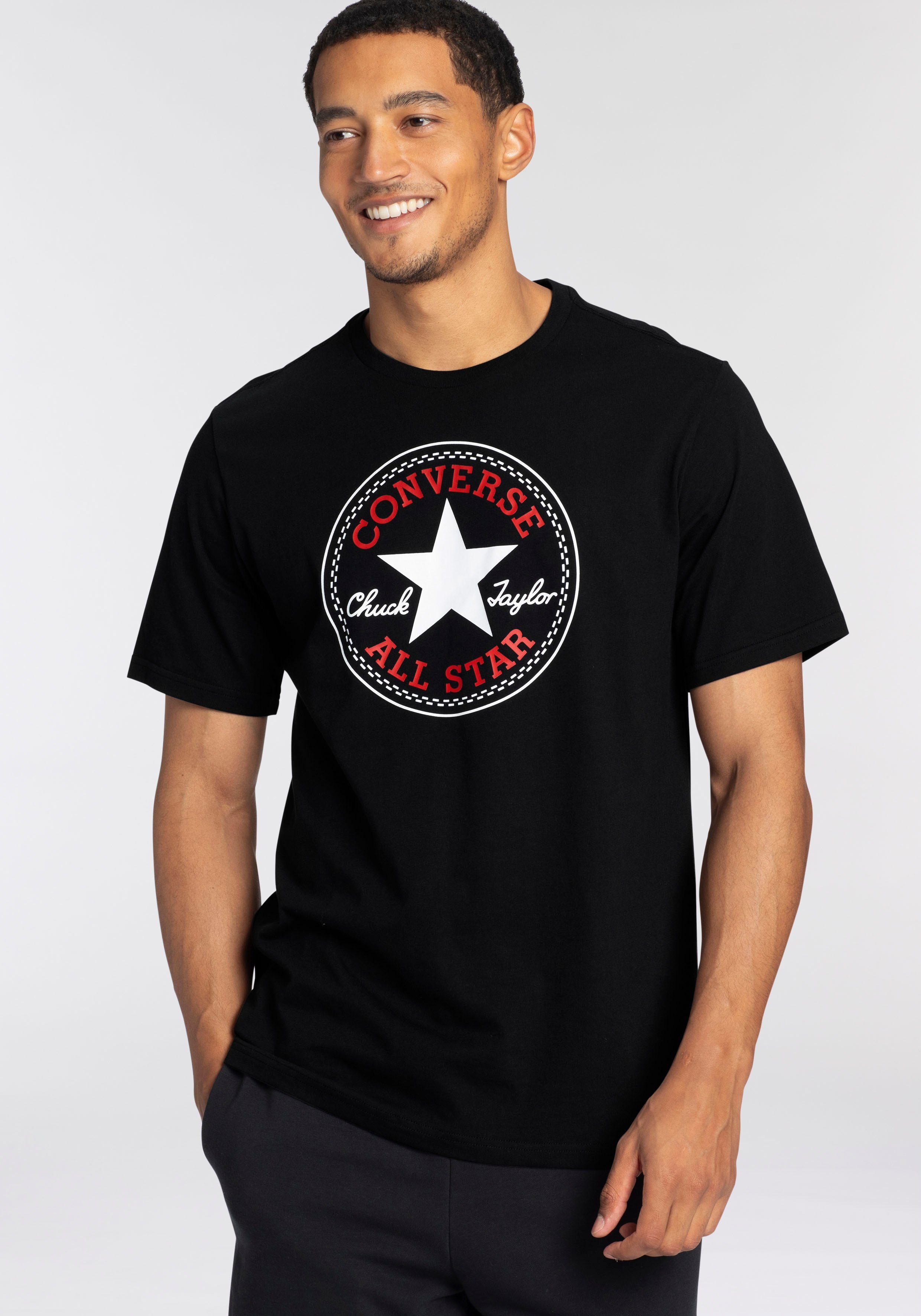 converse t-shirt converse go-to chuck taylor classic patch tee (1-delig) zwart