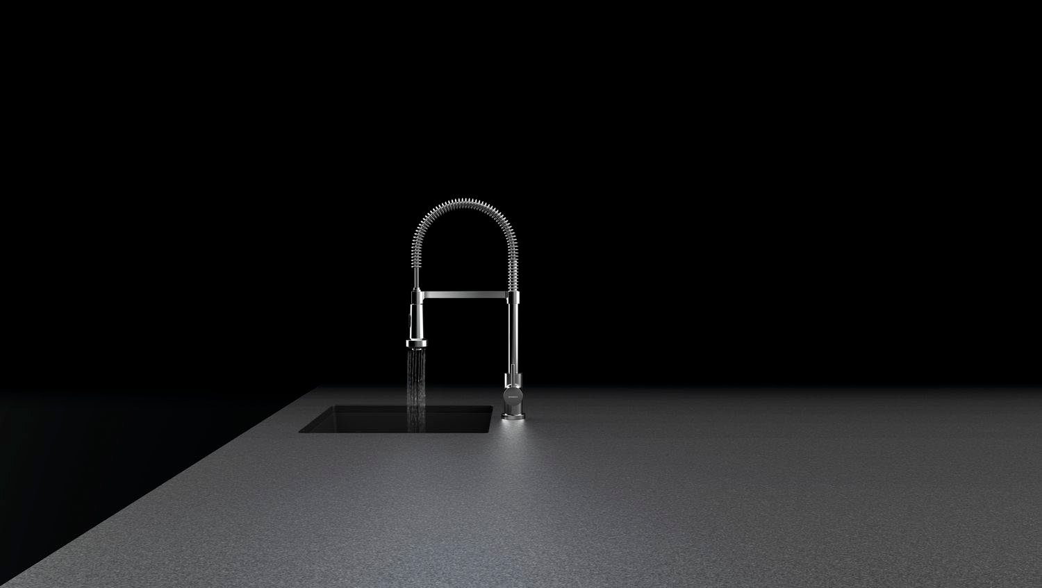 Schock Keukenkraan KARPO Feestuitloop, straal-douche, temperatuurbegrenzer, draaibereik 360°
