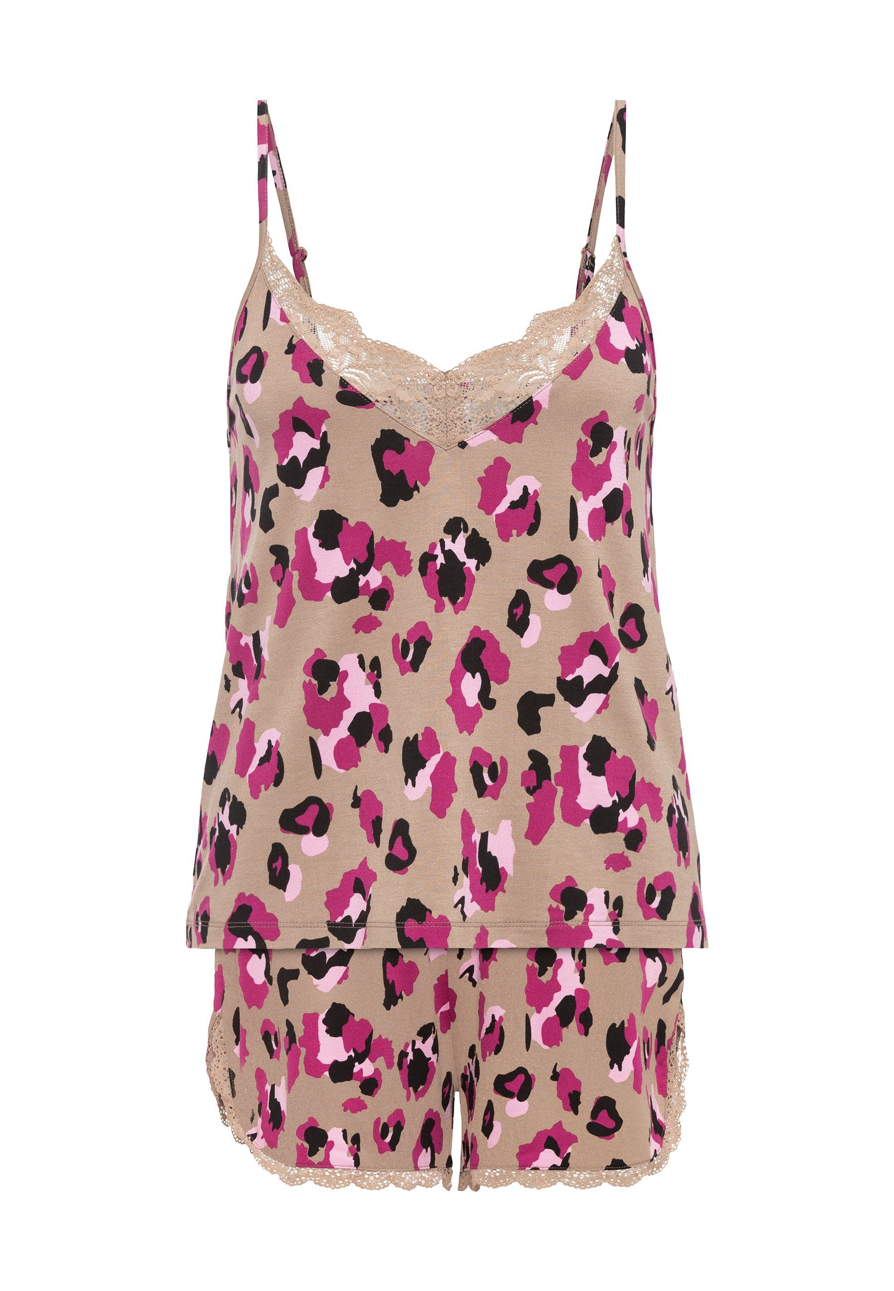 Lascana Shortama met mooie kantdetails (set, 2-delig)