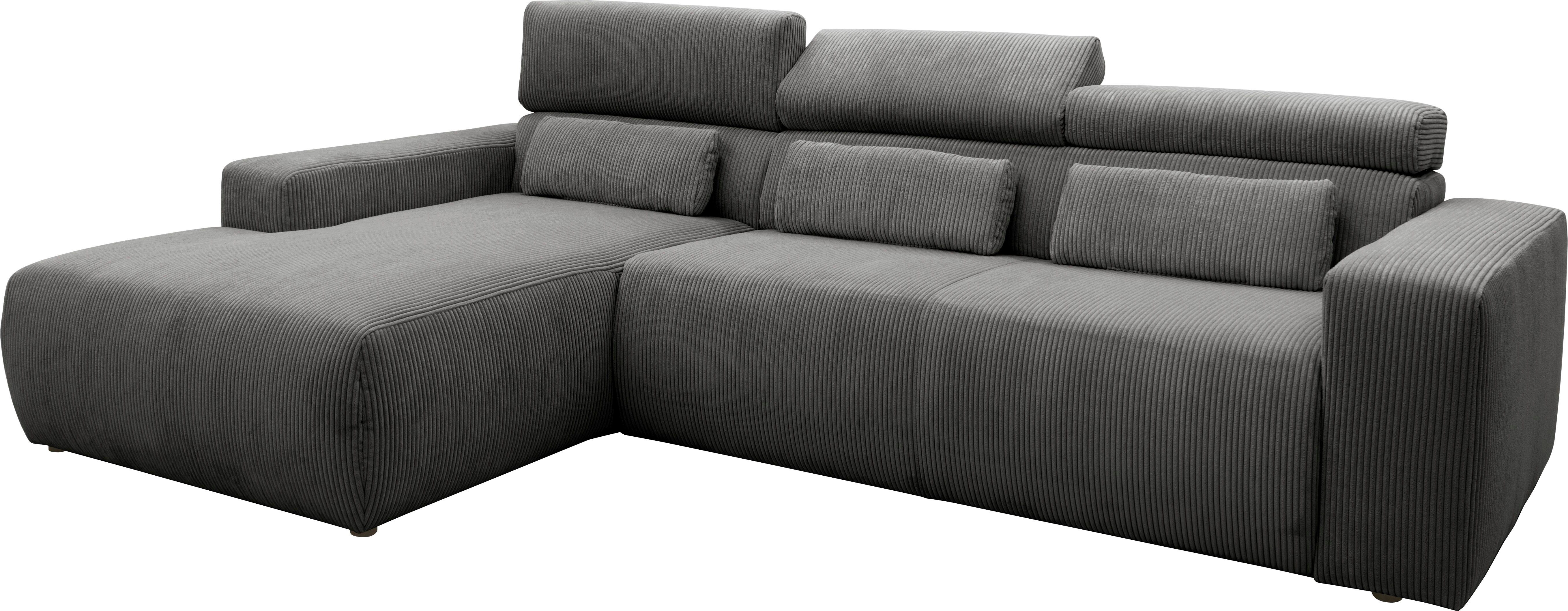 DOMO collection Hoekbank Brandon B/D/H: 289/177/80 cm, keuze met zitdiepteverstelling, L-vorm