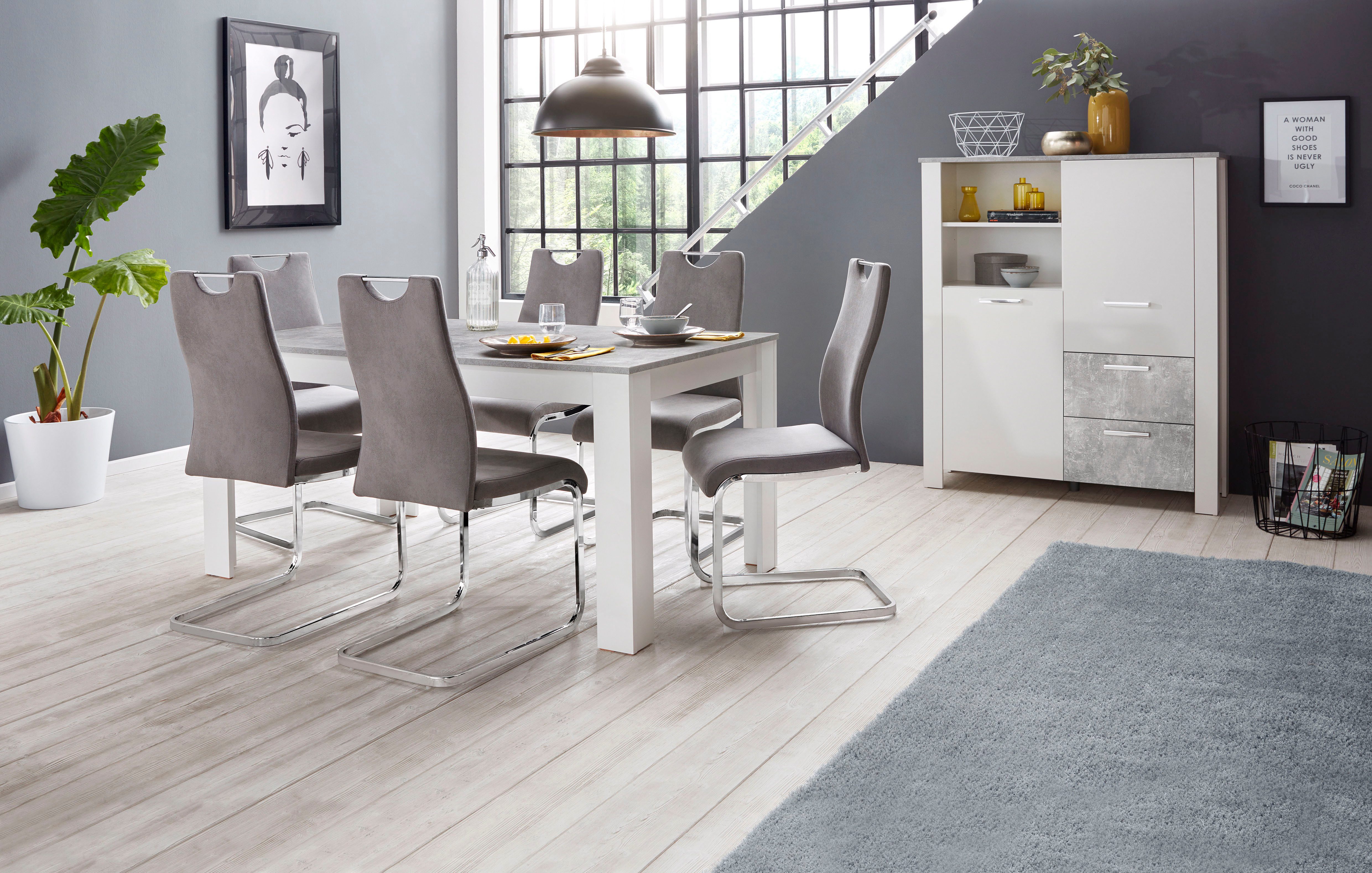Home affaire Eethoek Milano 4 stoelen en 1 tafel (set, 5-delig)