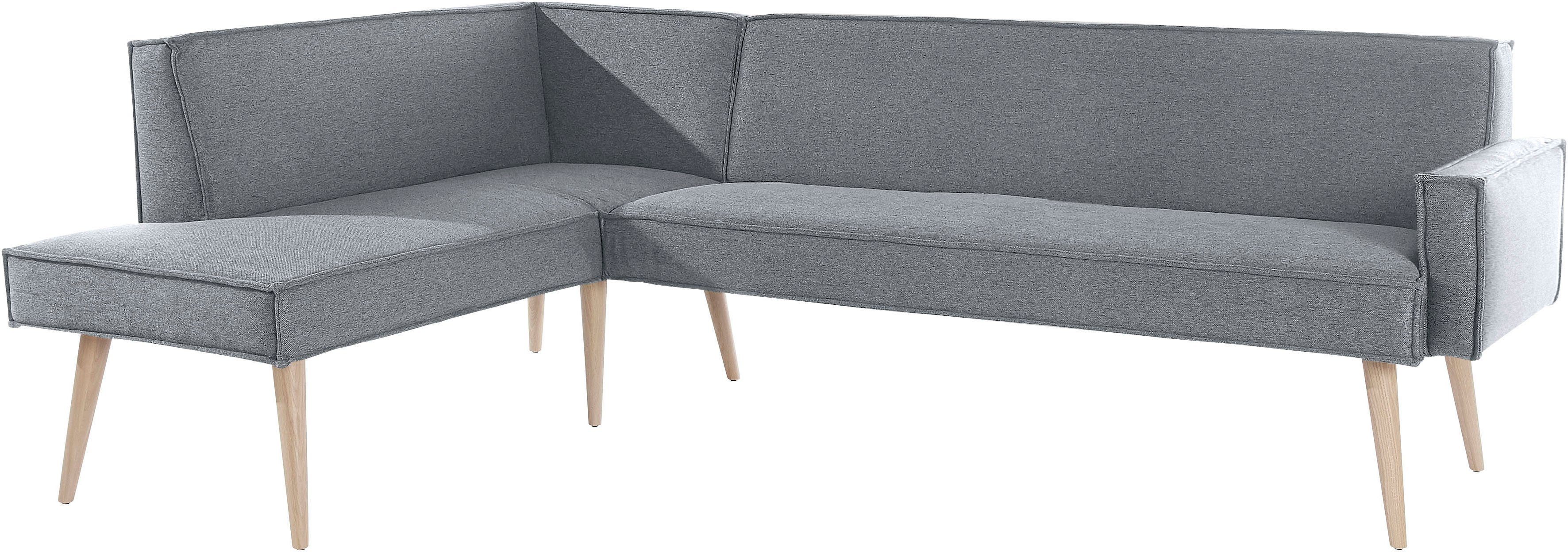 exxpo - sofa fashion Hoekbank Lungo, moderne paspelnaad, comfortabel en elegant, hoge houten voet