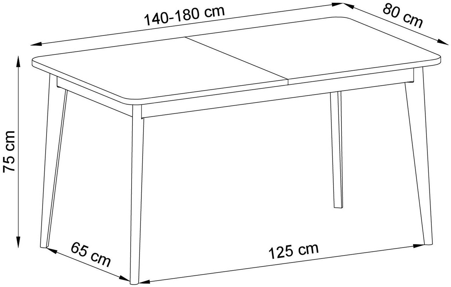 INOSIGN Eettafel Torge, tafel met uitschuiffunctie, keukentafel, salontafel scandinavische stijl, beschikbaar in drie kleuren, uitschuifbare eettafel (1 stuk)
