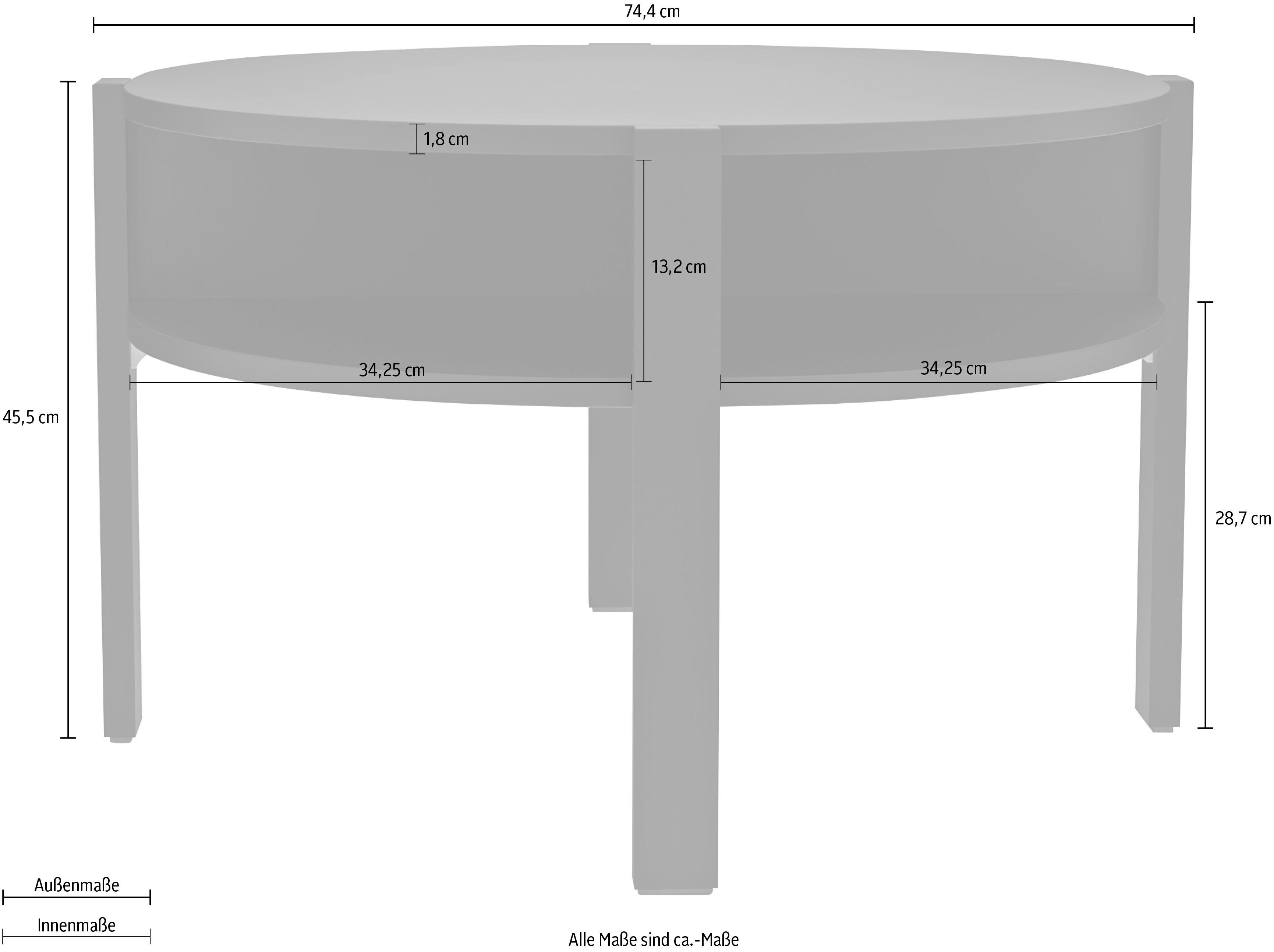FORTE Bijzettafel Tobago Diameter ca. 74,5 cm