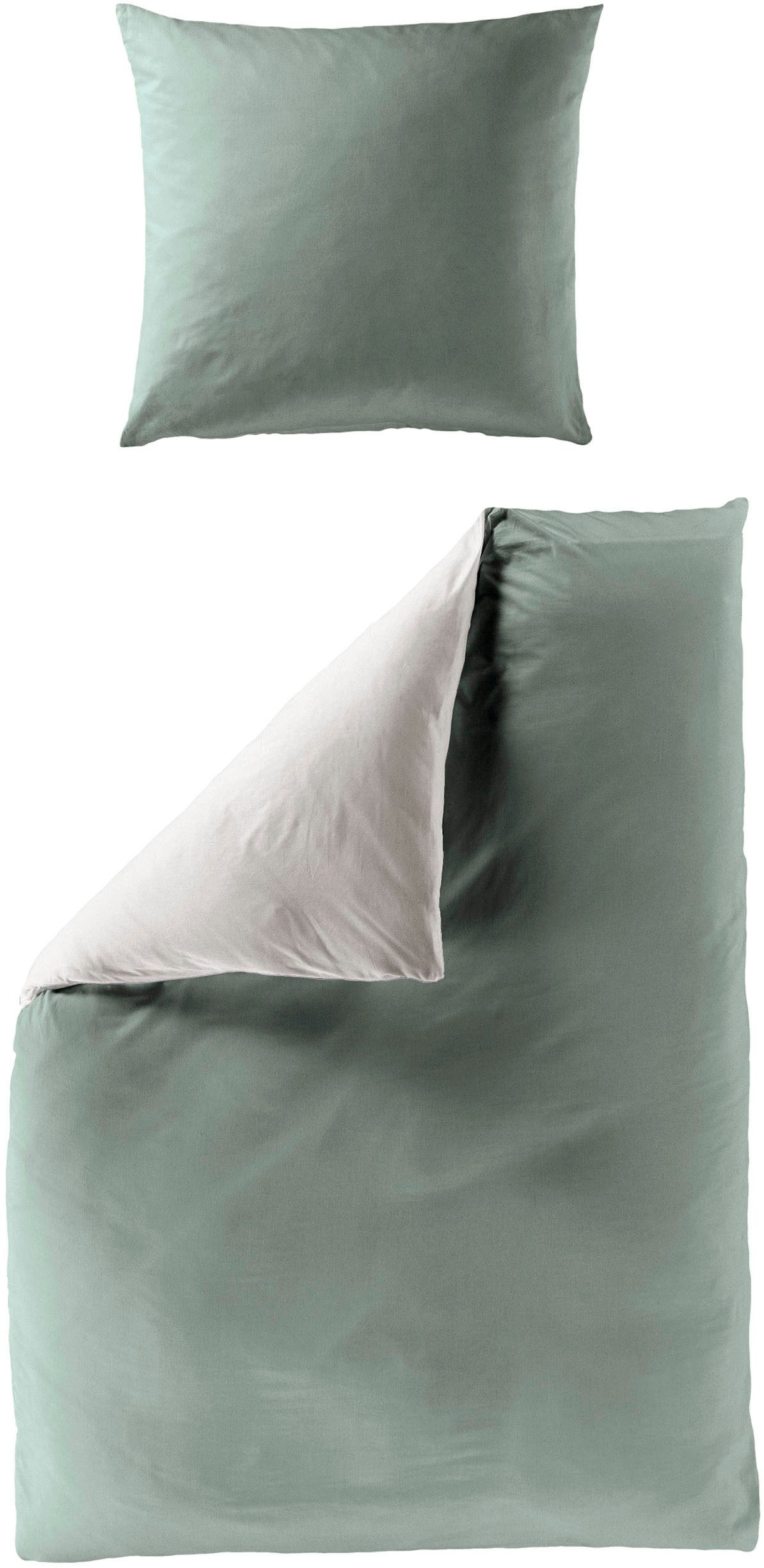BIERBAUM Tweezijdig te gebruiken overtrekset Moderne uni in maat 135x200, 155x220 of 240x220 cm Modern unidesign: Eenvoudig, elegante uitstraling voor