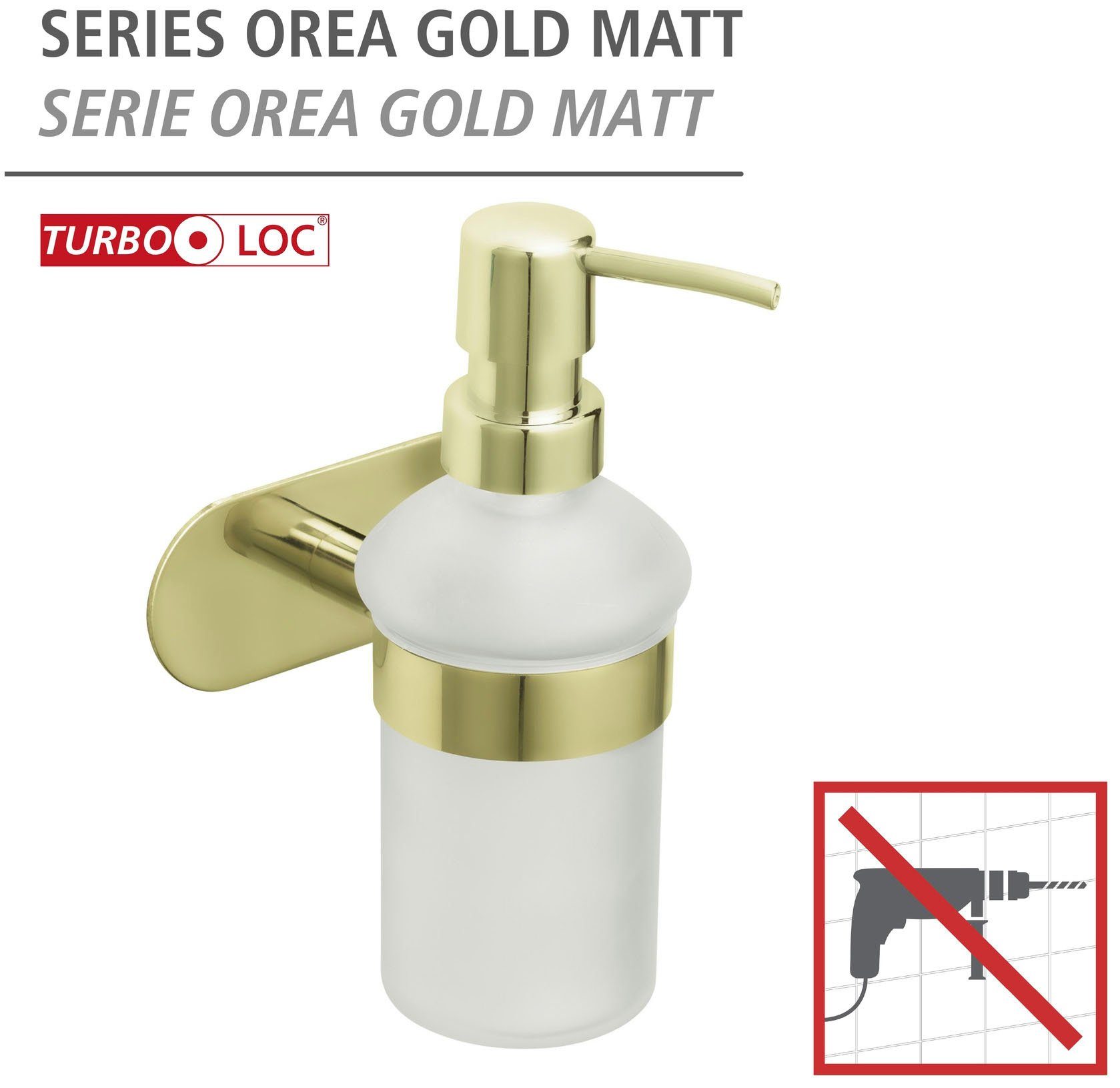 WENKO Zeepdispenser Turbo-Loc® Orea Houder van roestvrij staal