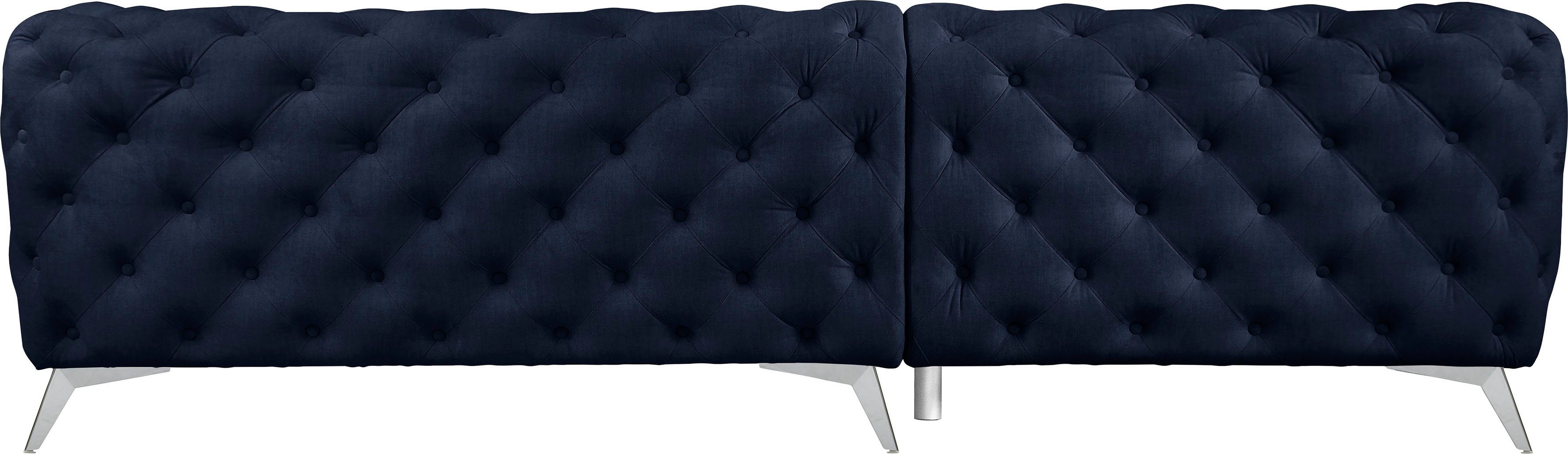 Leonique Chesterfield-bank Glynis L-vorm luxueuze capitonnage, moderne chesterfield look, kleur van de poten ter keuze