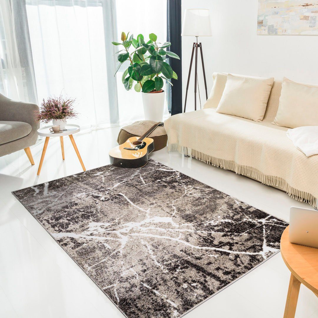 my home Vloerkleed Manrik met bijzonder zachte pool, kortpolig, modern marmerontwerp
