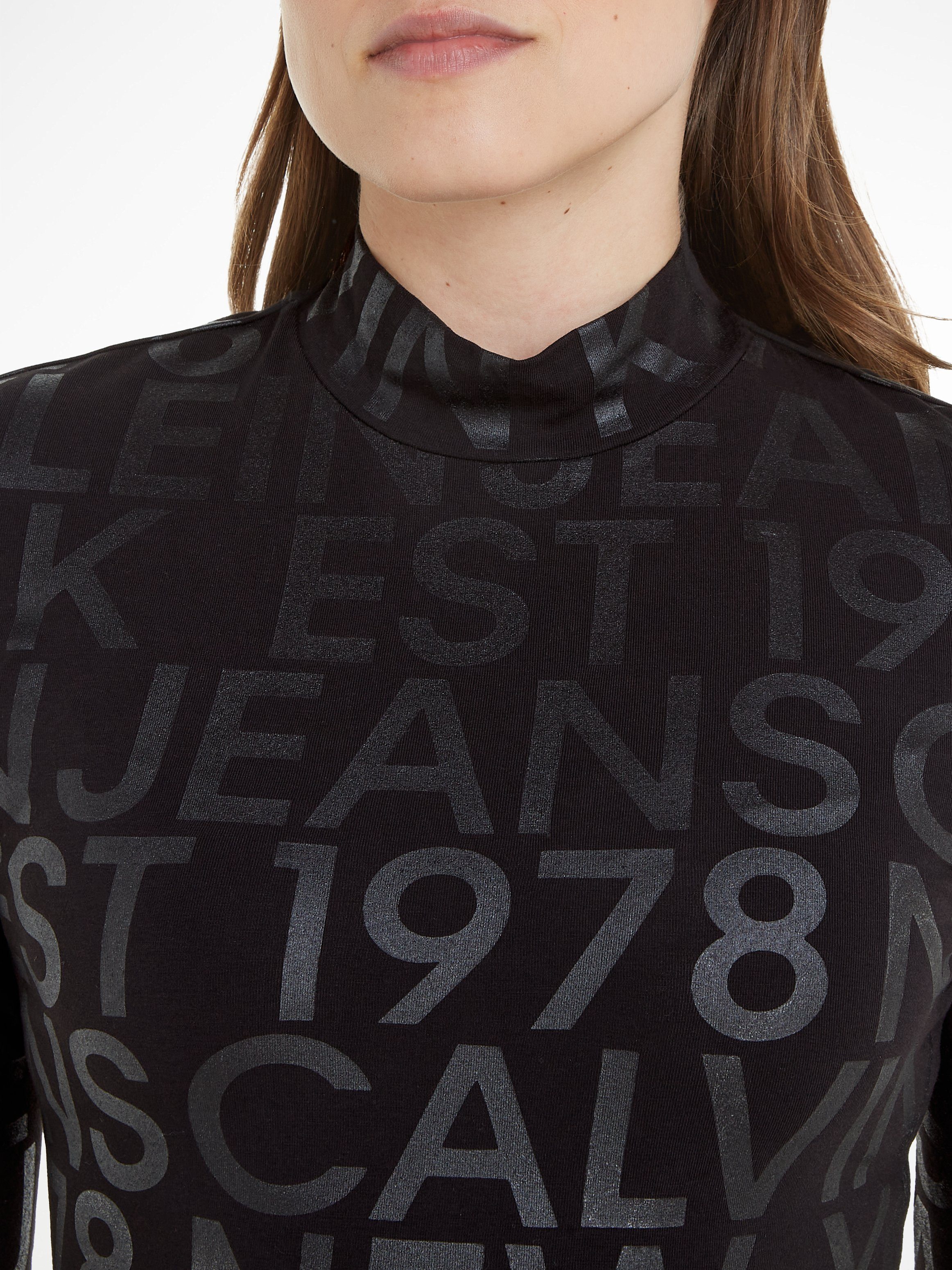 Calvin Klein Shirt met lange mouwen LOGO AOP LONG SLEEVE TOP