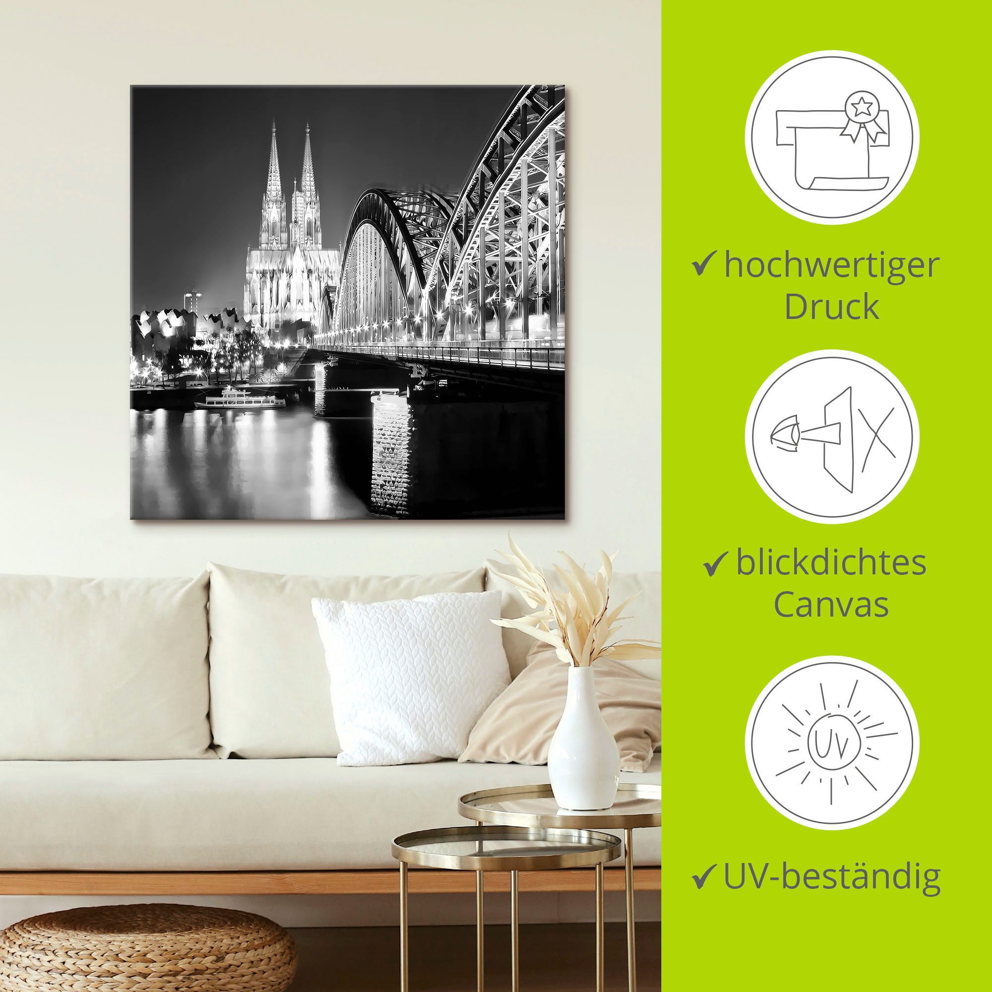 Artland Artprint Keulen Skyline abstracte collage 19 als artprint op linnen, poster in verschillende formaten maten