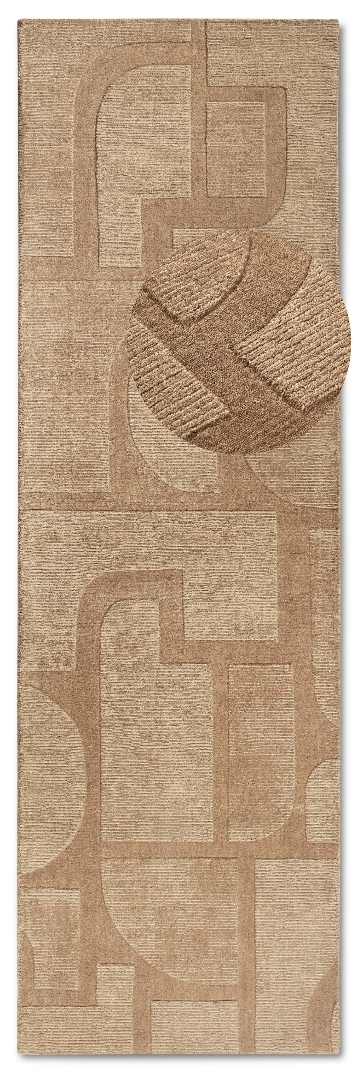 Villeroy & Boch Wollen kleed Alexis Handgeweven, wol, natuur, woonkamer, geometrie, boho, design