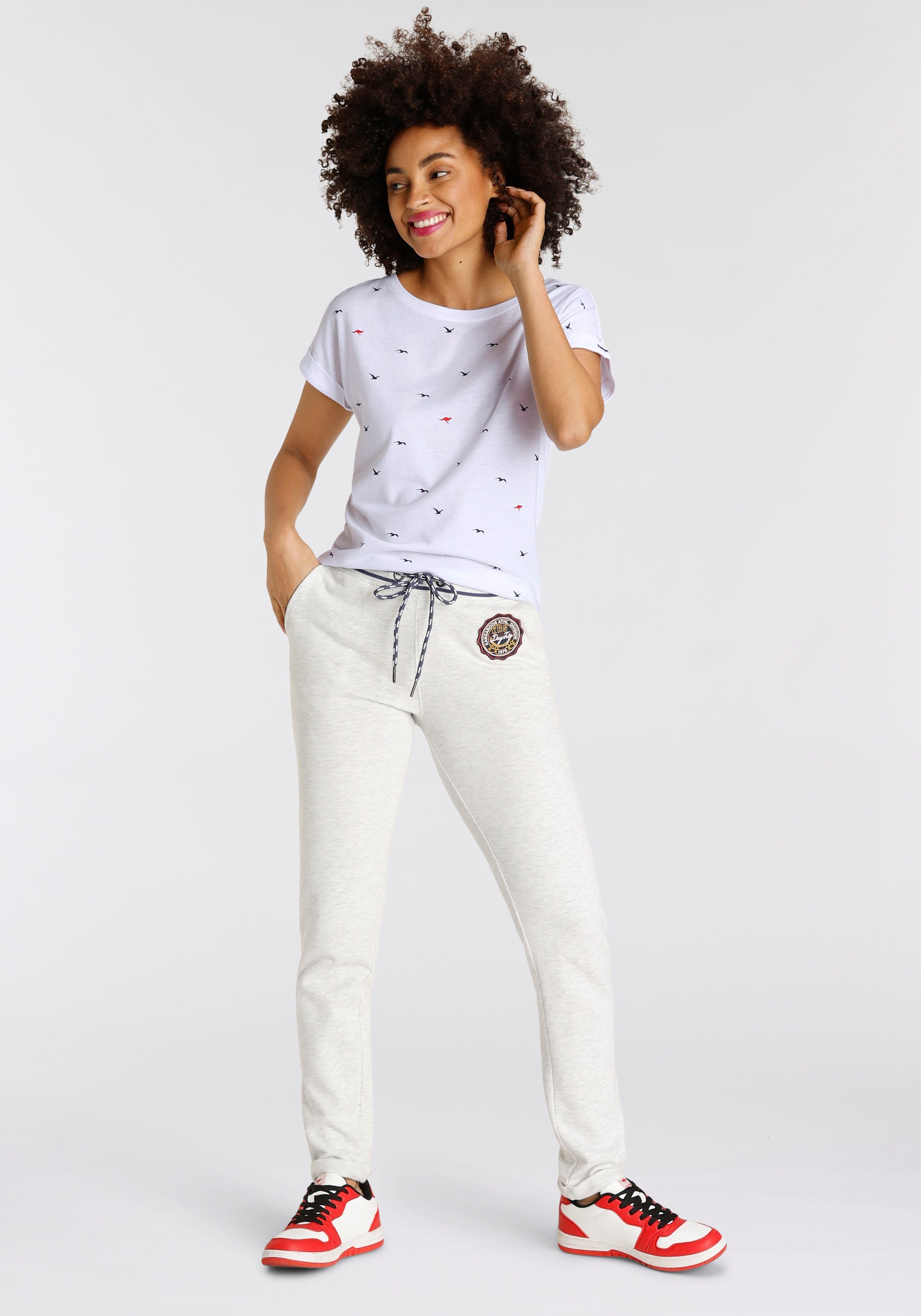 KangaROOS Shirt met print korte mouwen, figuurvolgend, met print, met ronde hals