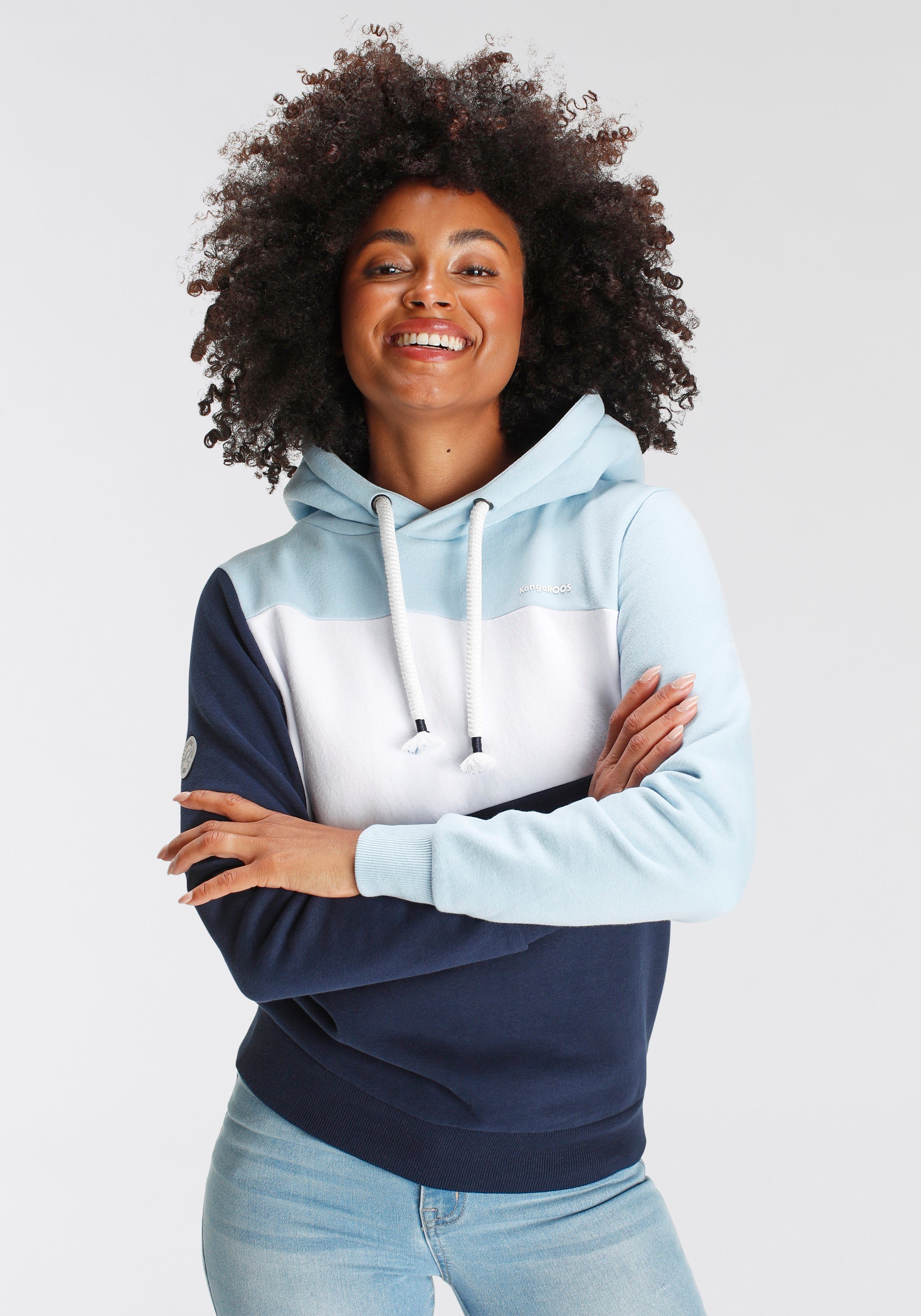 KangaROOS Hoodie Lange mouwen, losse pasvorm, colourblocking-look