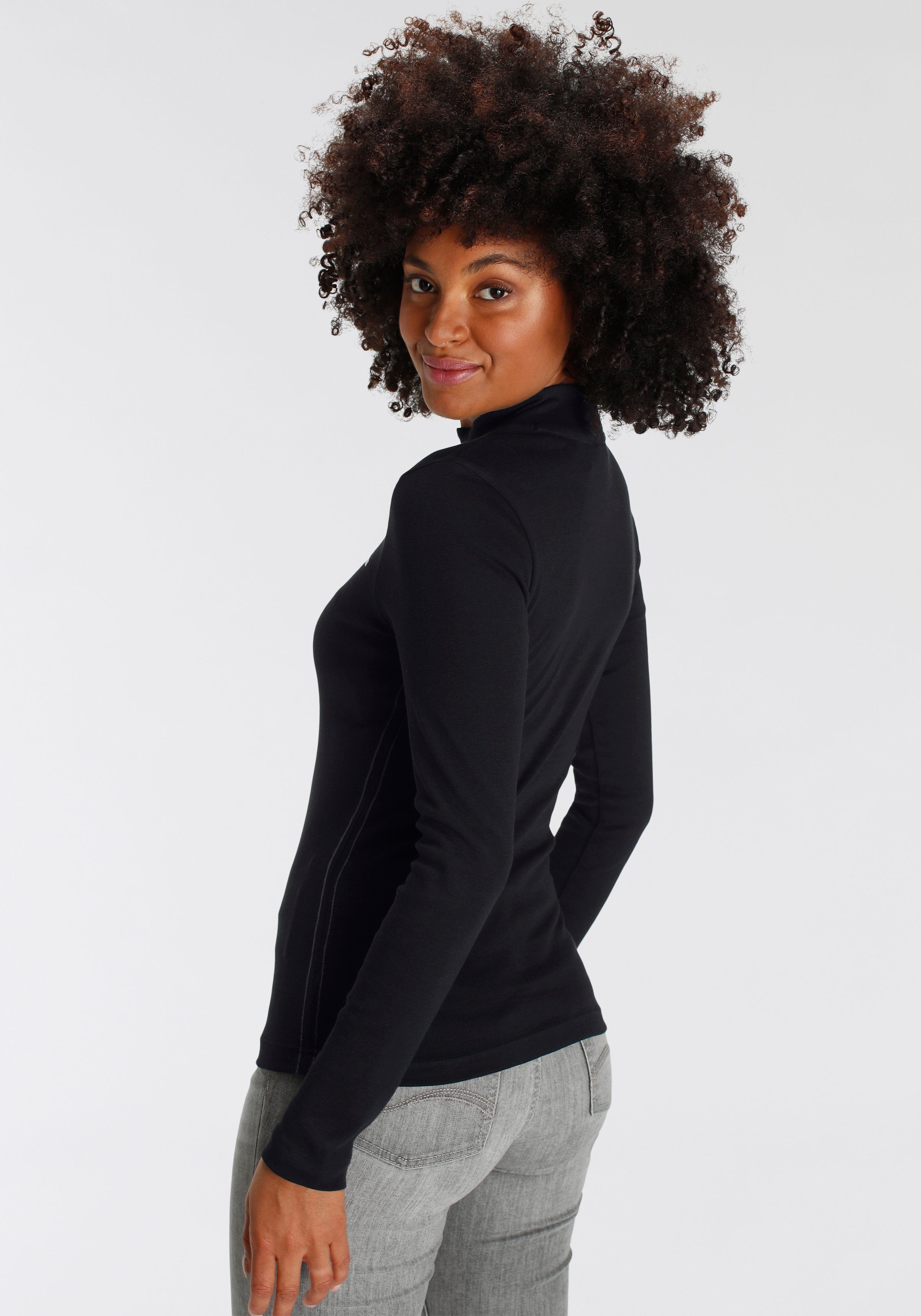 KangaROOS Longsleeve Lange mouwen, zeer figuurvolgend, effen, staande kraag