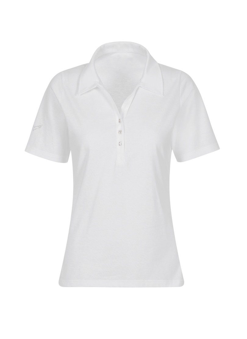 Trigema Poloshirt TRIGEMA poloshirt van katoen met kristallen (1-delig)