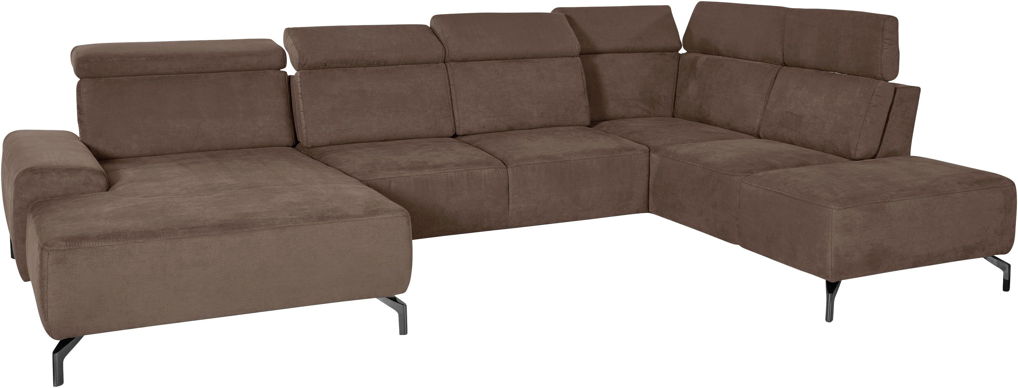 sit&more Zithoek Gizeh U-vorm 15 cm poothoogte, inclusief zitdiepteverstelling en verstelbare hoofdsteun