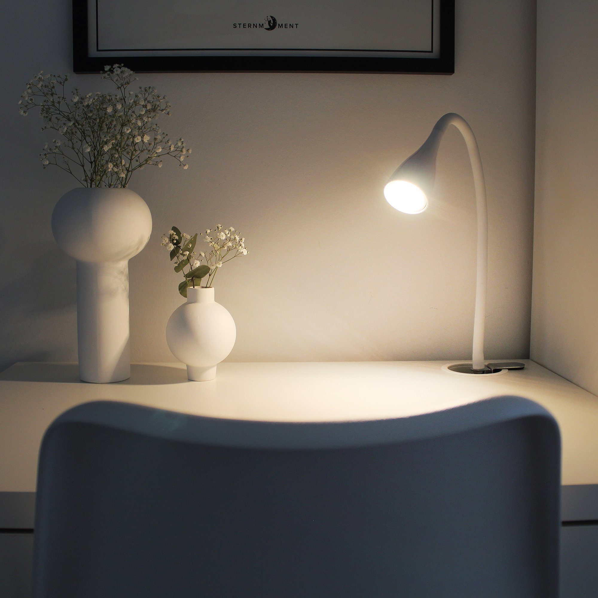 B.K.Licht Led-klemlamp Sirius LED tafellamp dimbaar bureau lamp nachttafellamp