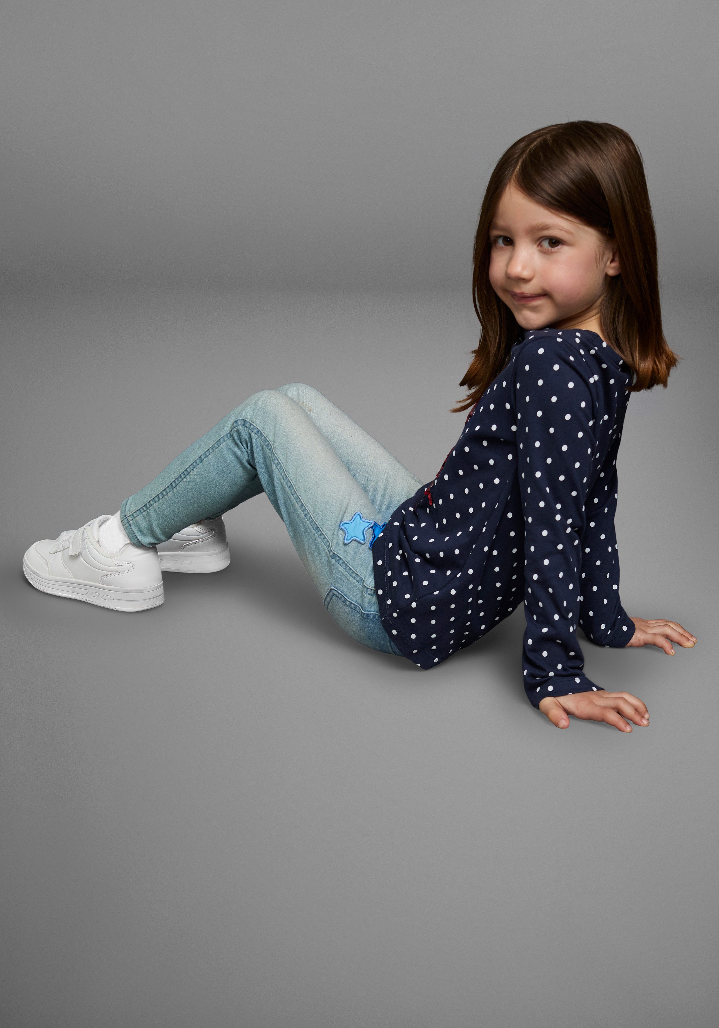 KIDSWORLD Shirt met lange mouwen Voor kleine meisjes Lange mouwen, basic pasvorm, bedrukt, ronde hals
