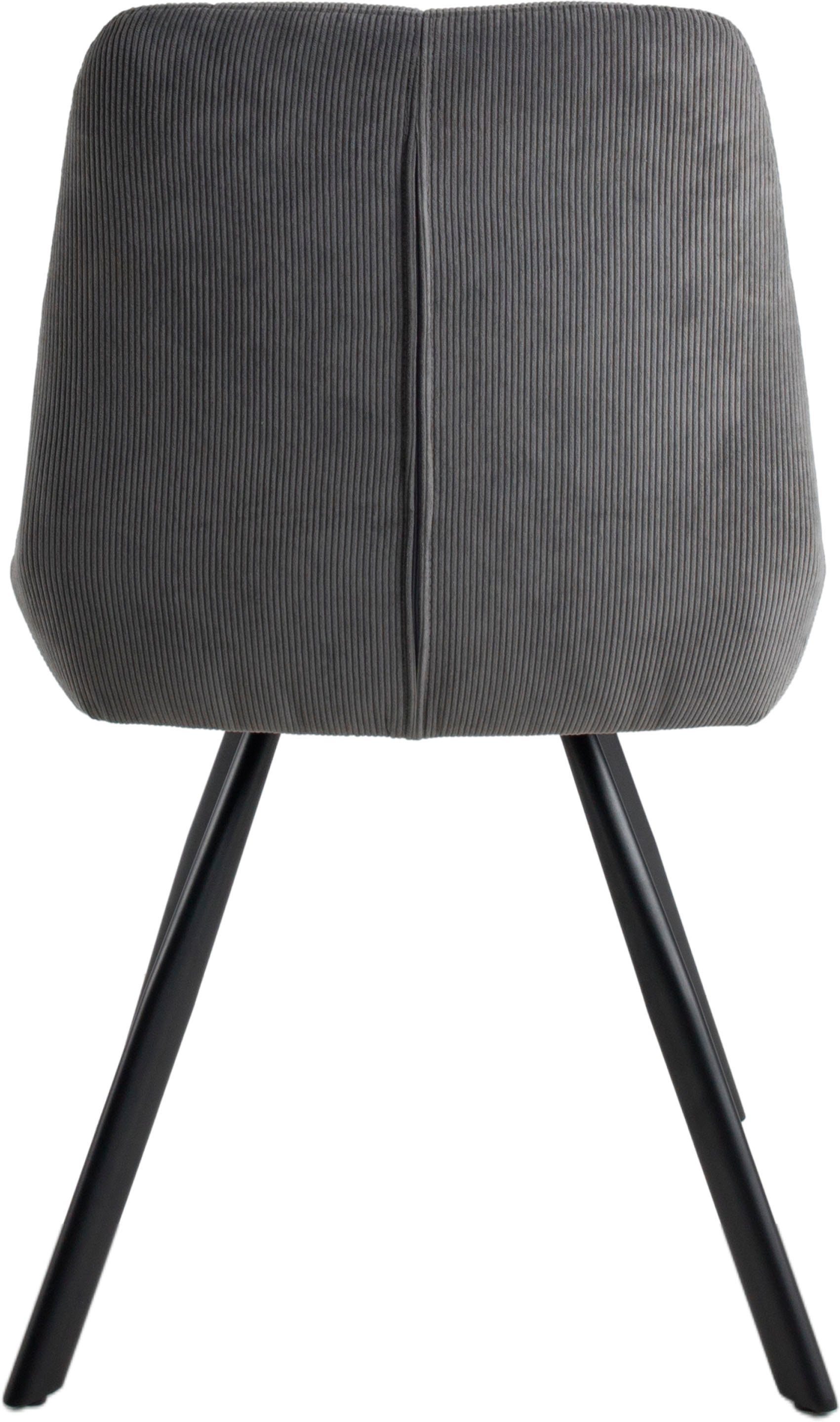 Duo Collection Eetkamerstoel Elli eetkamerstoel, set van 4 robuuste cord bekleding, gestikte bekleding, tot 110 kg belastbaar (set, 4 stuks)