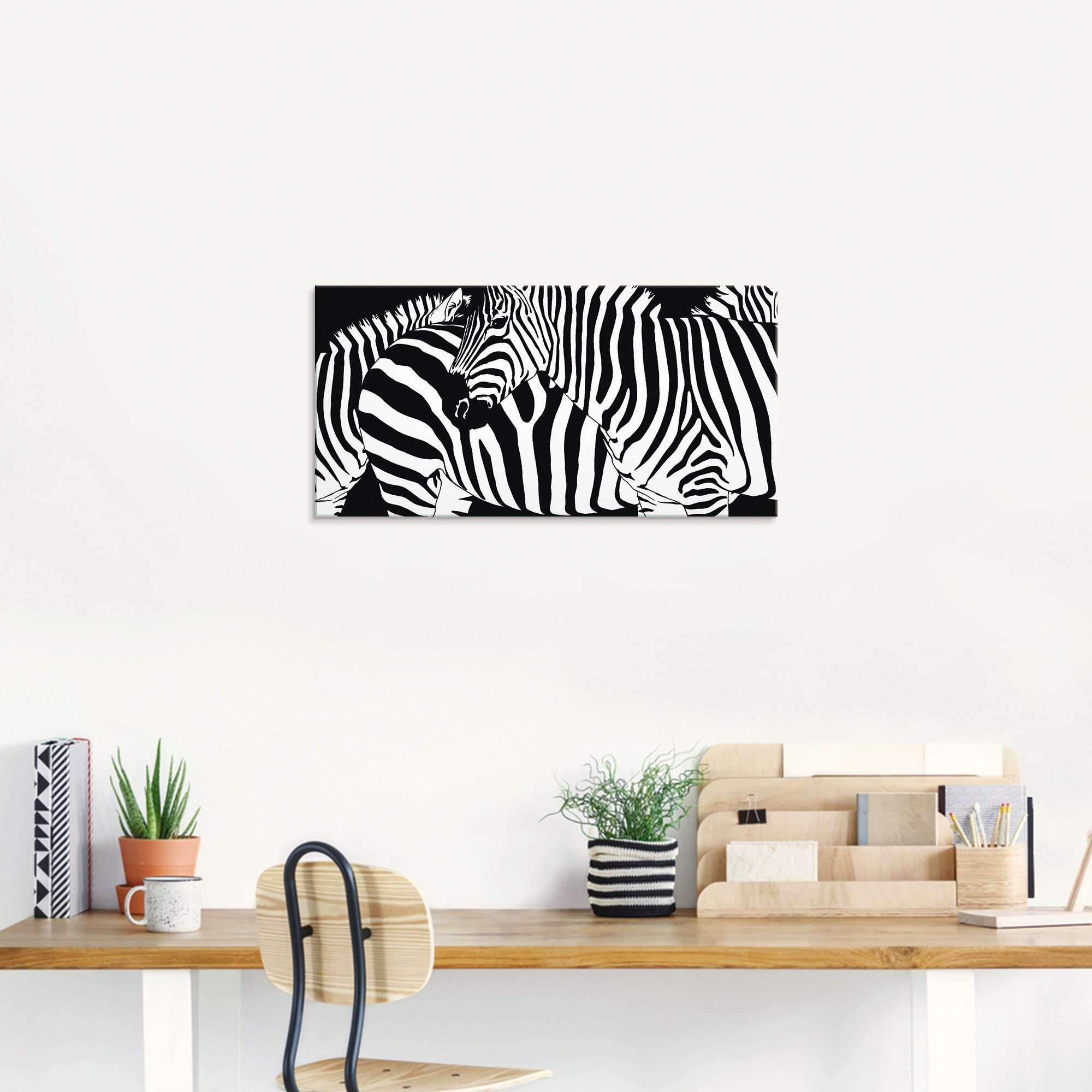 Artland Print op glas Zebrastrepen in verschillende maten