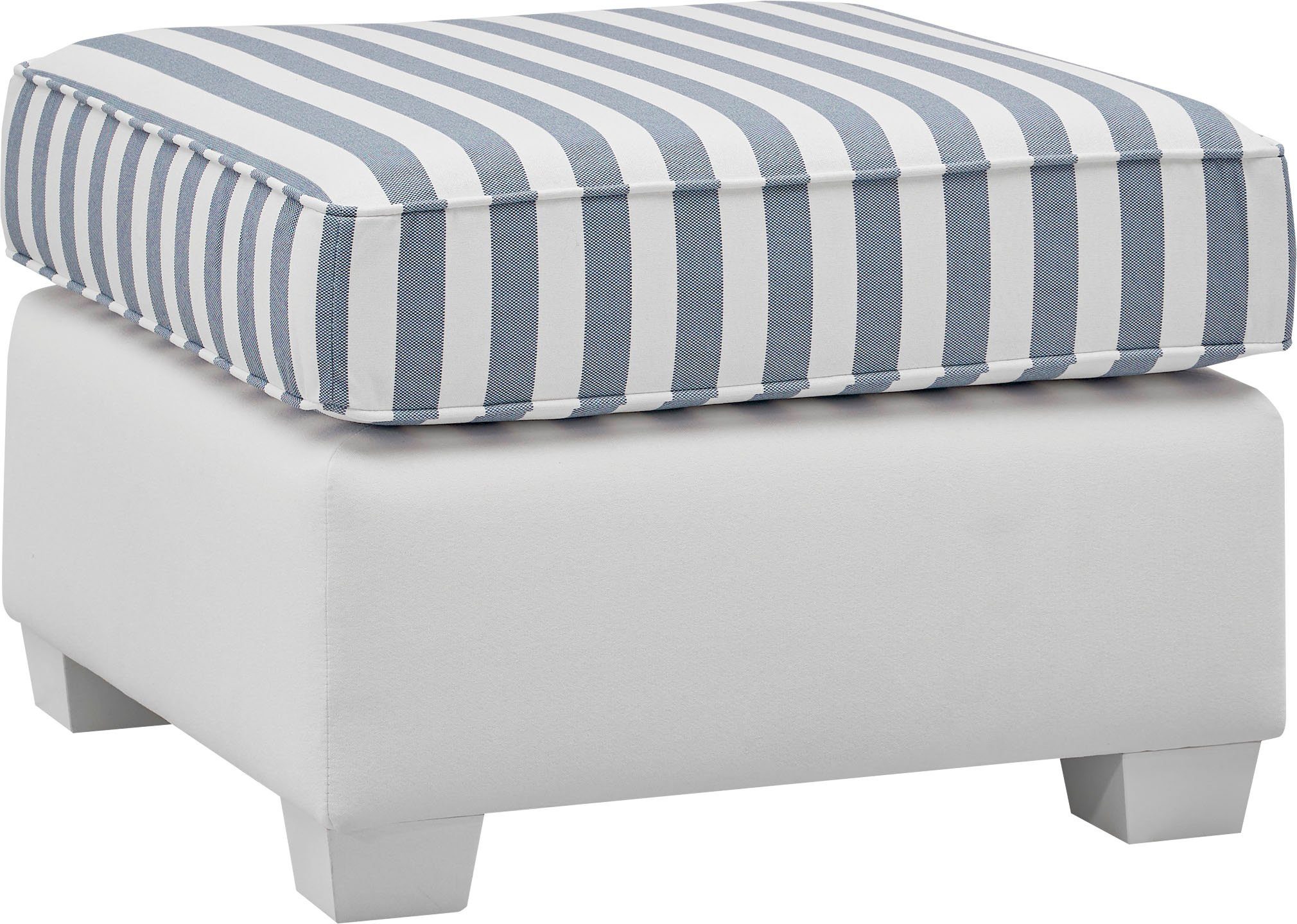 Home affaire Hocker California maritieme landelijke stijl, poef/voetenbank in 2 maten, witgelakte houten poten