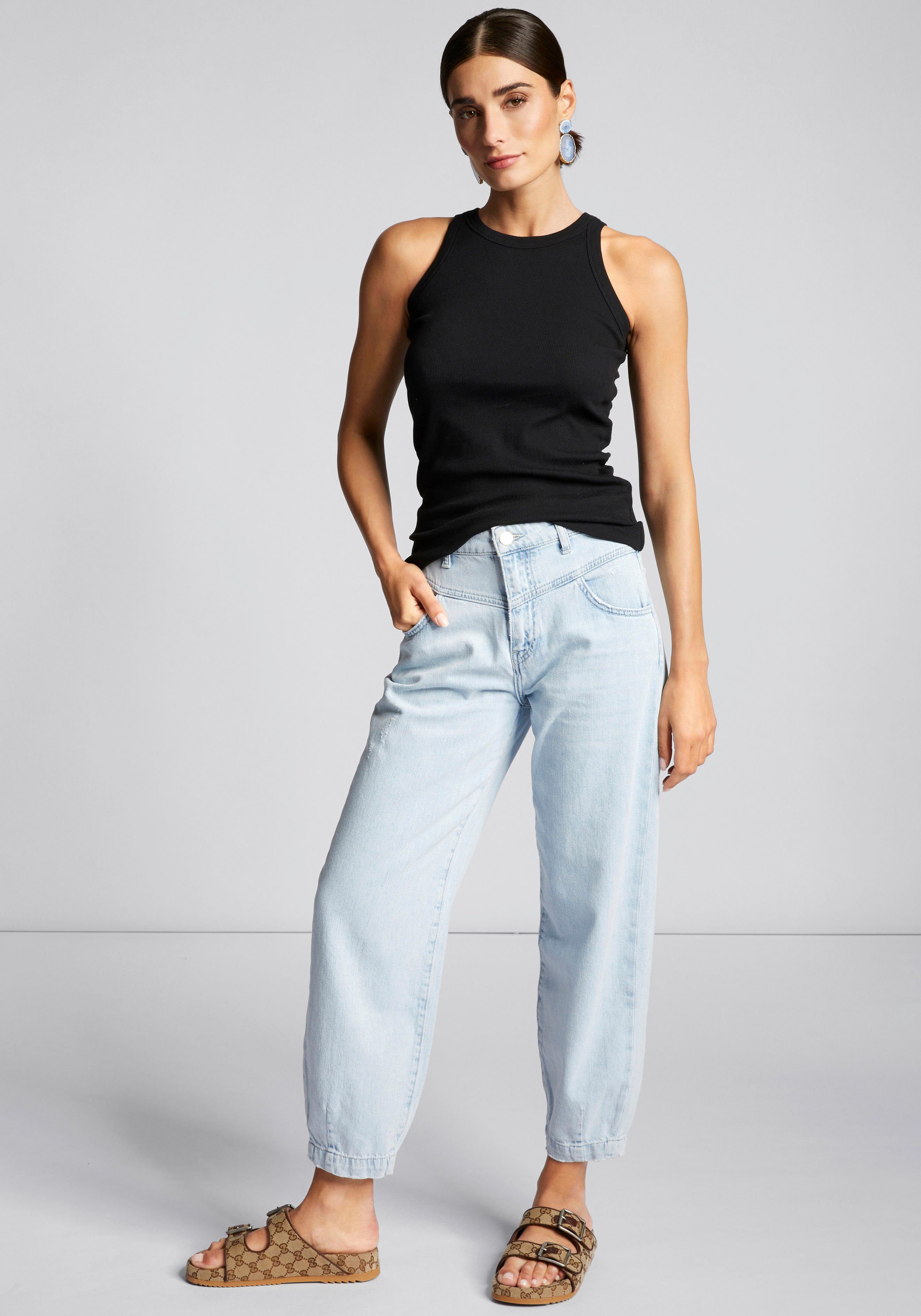 Rich & Royal Geribde tanktop in ribstructuur