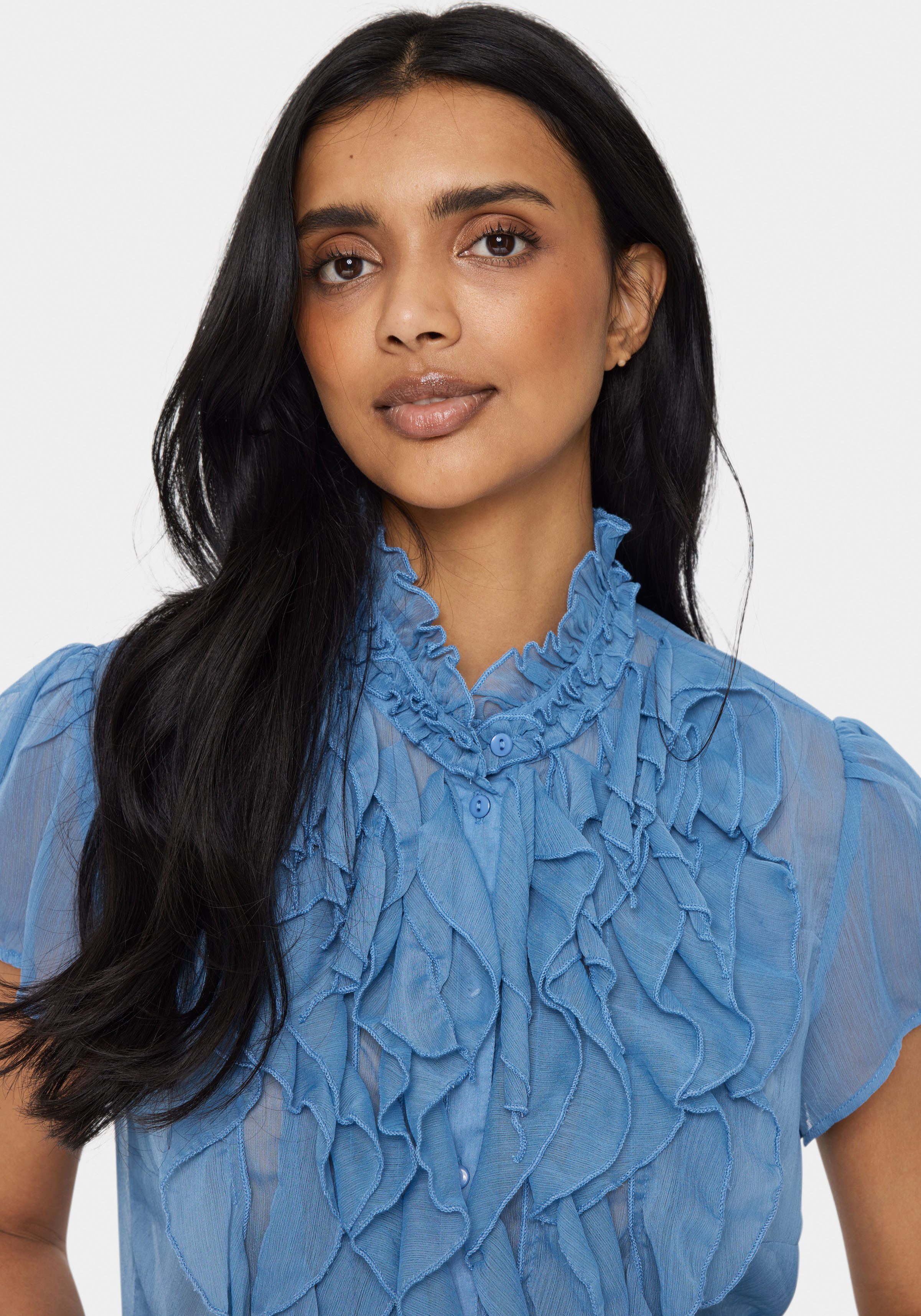 Saint Tropez Blouse met ruches LiljaSZ Crinkle SS Shirt