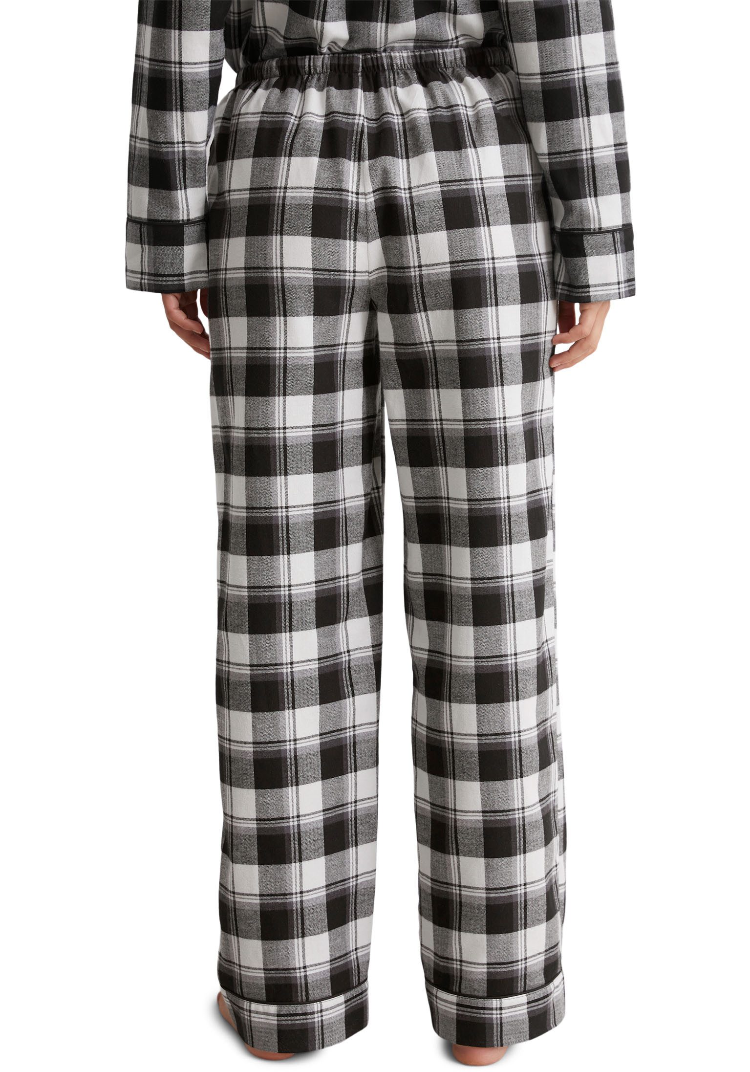 Marc O'Polo Pyjamabroek Homey flanel met bindstrik en steekzakken