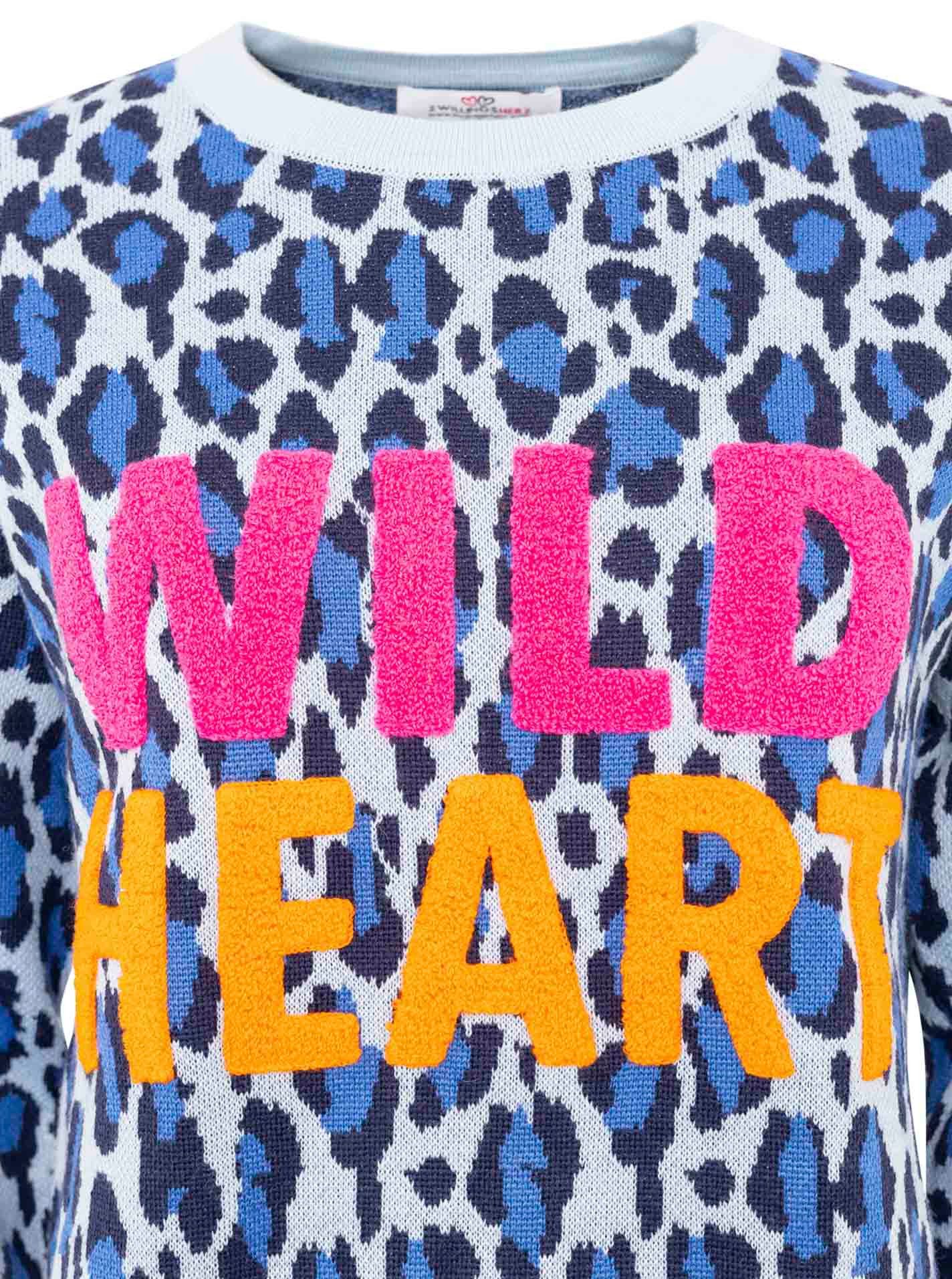 Zwillingsherz Gebreide trui Wild Heart met neon opschrift