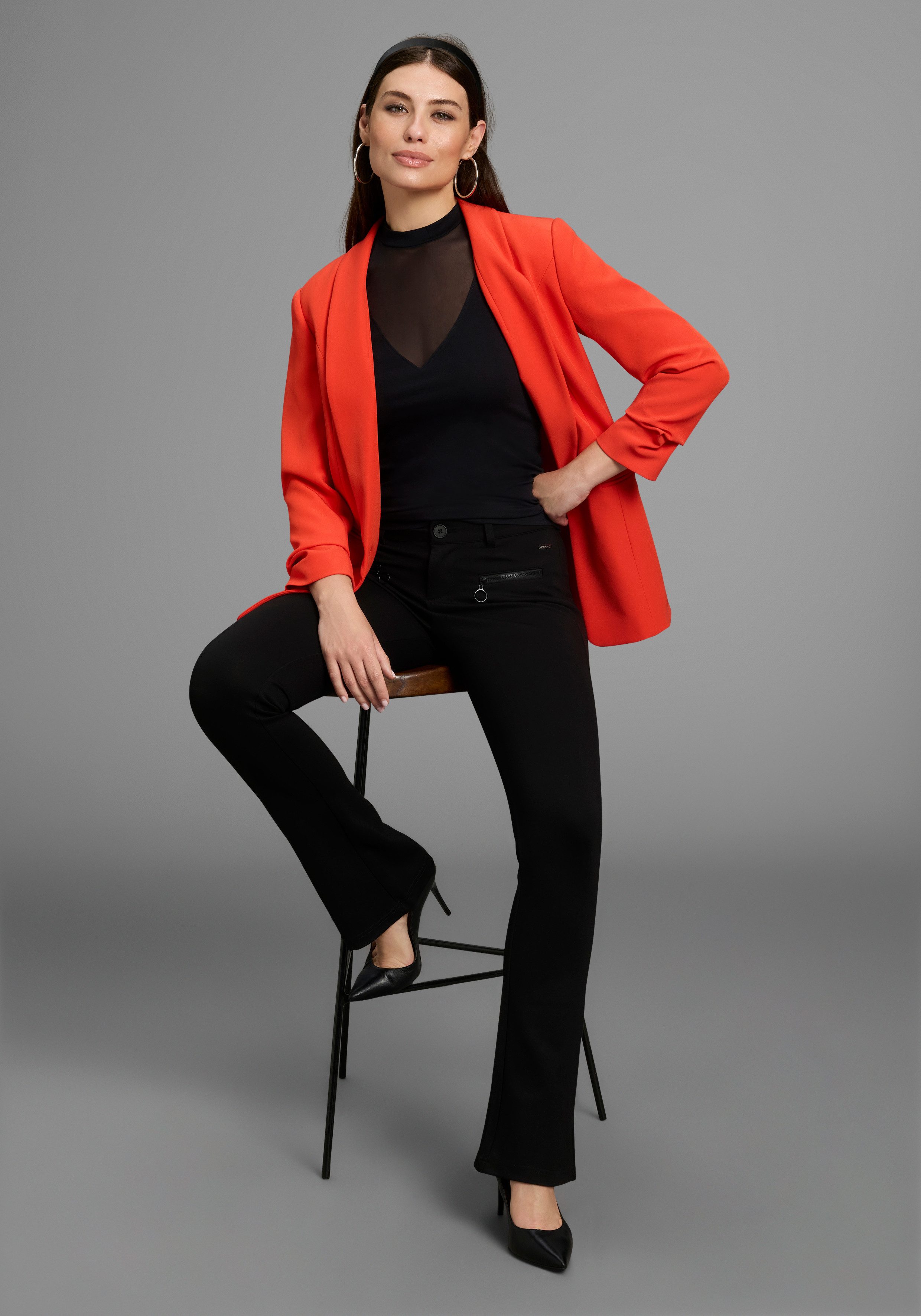 Bruno Banani Broek met wijde pijpen Een ritsdetail - NIEUWE COLLECTIE