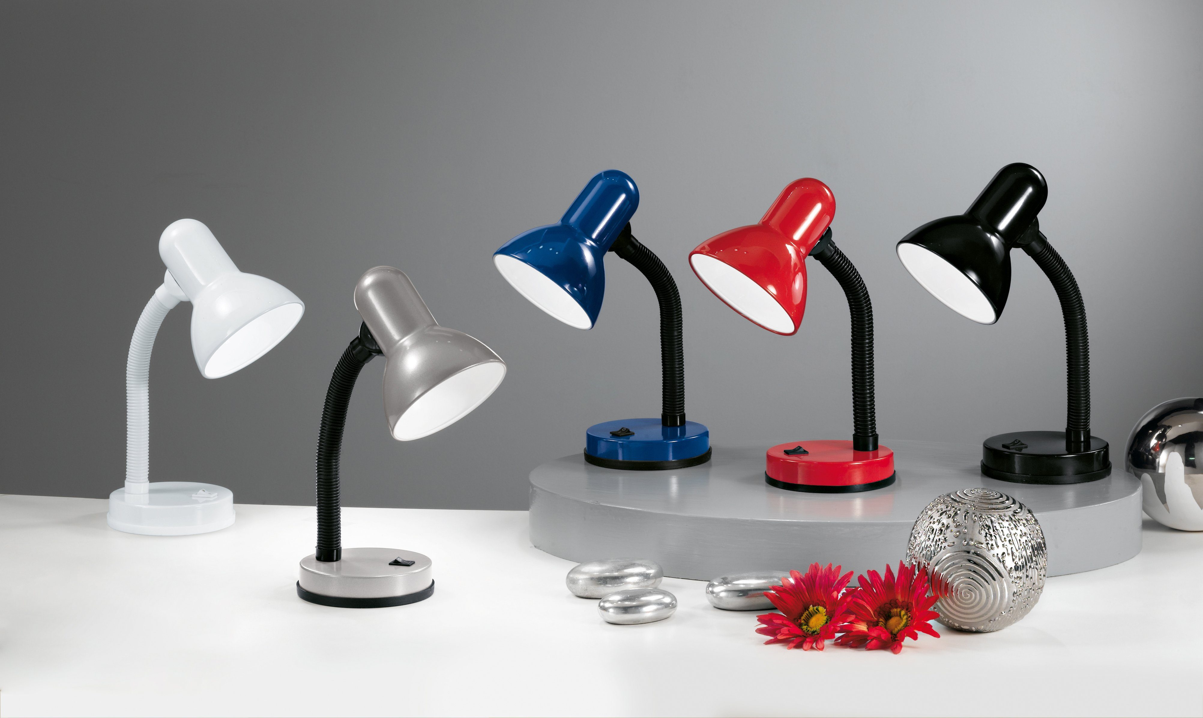 EGLO Tafellamp Basic Ø12,5 x H30 cm / excl. 1 x E27 (elk max. 40W) / tuimelschakelaar