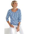 classic basics shirt met 3-4-mouwen shirt blauw