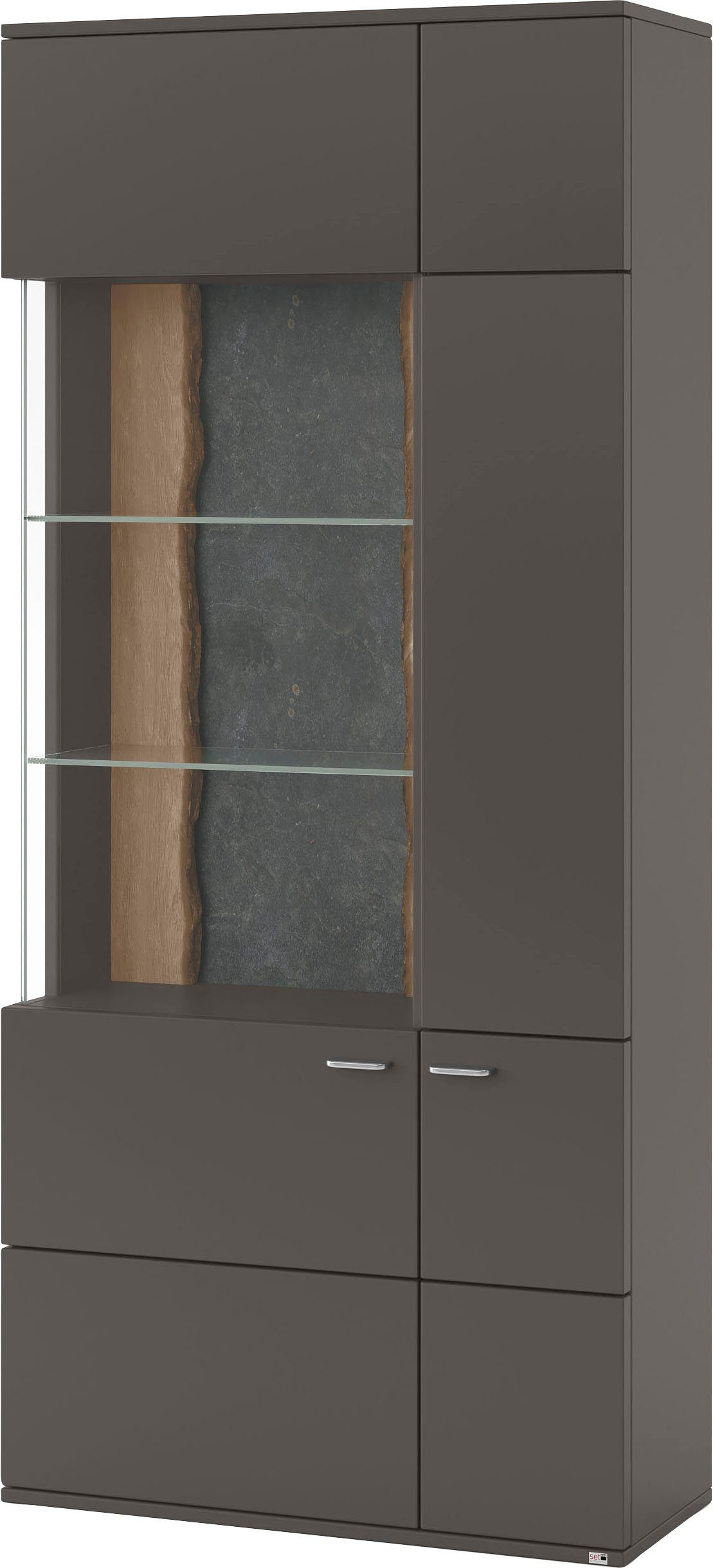 set one by Musterring Vitrinekast Tacoma Type 05/06, hoogte 207,4 cm, met getinte glasdeur