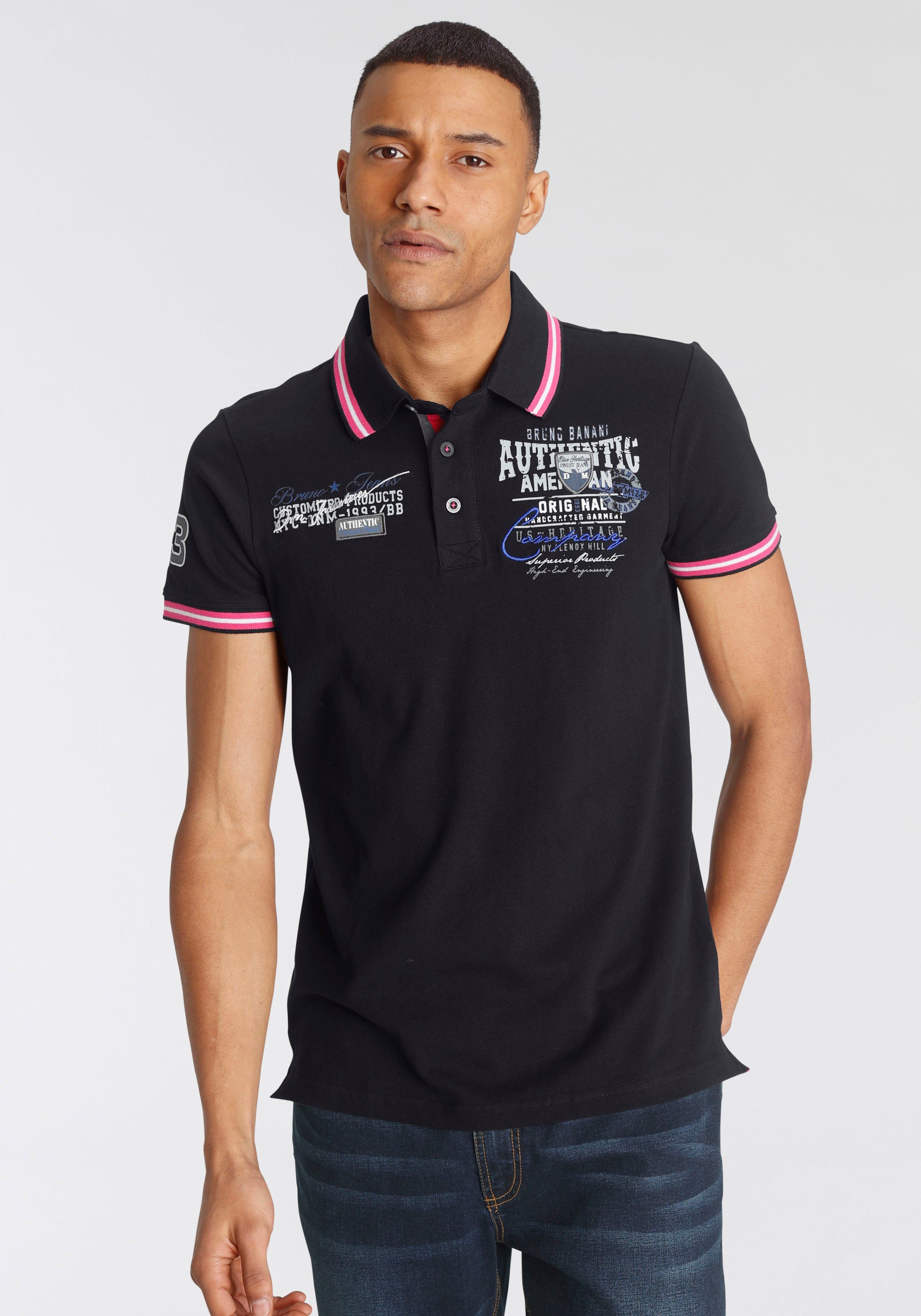 Bruno Banani Poloshirt Korte mouwen, lichaamsnauwkeurige pasvorm, van katoenmix