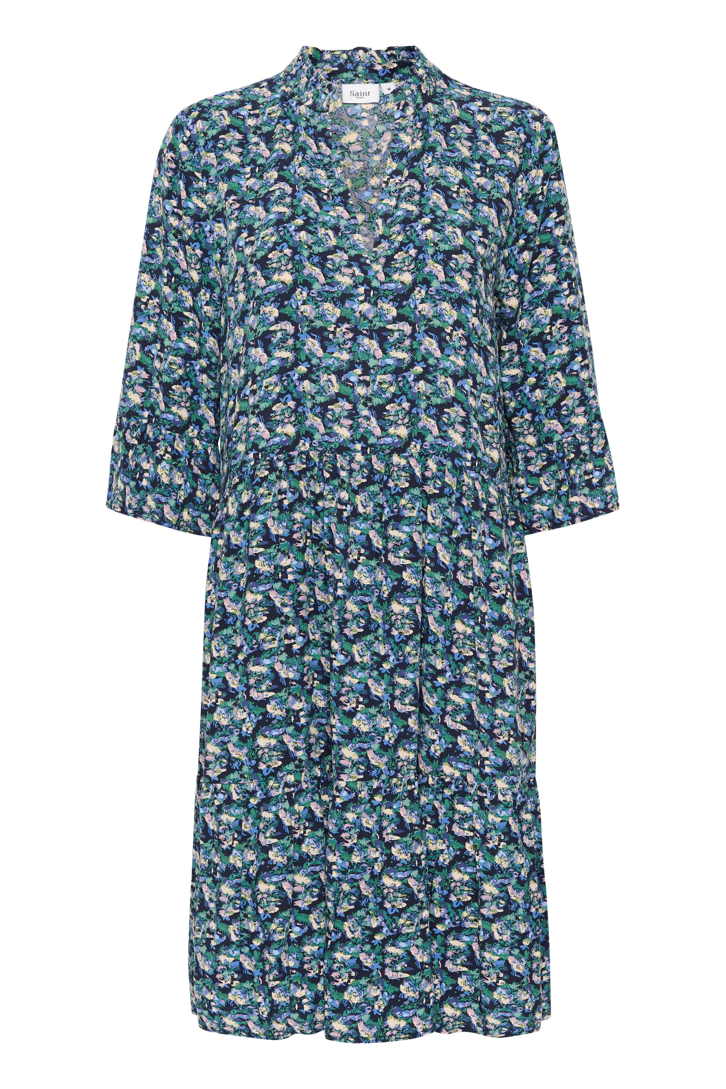 Saint Tropez Blousejurk EdaSZ dress met volants en 3/4 mouwen