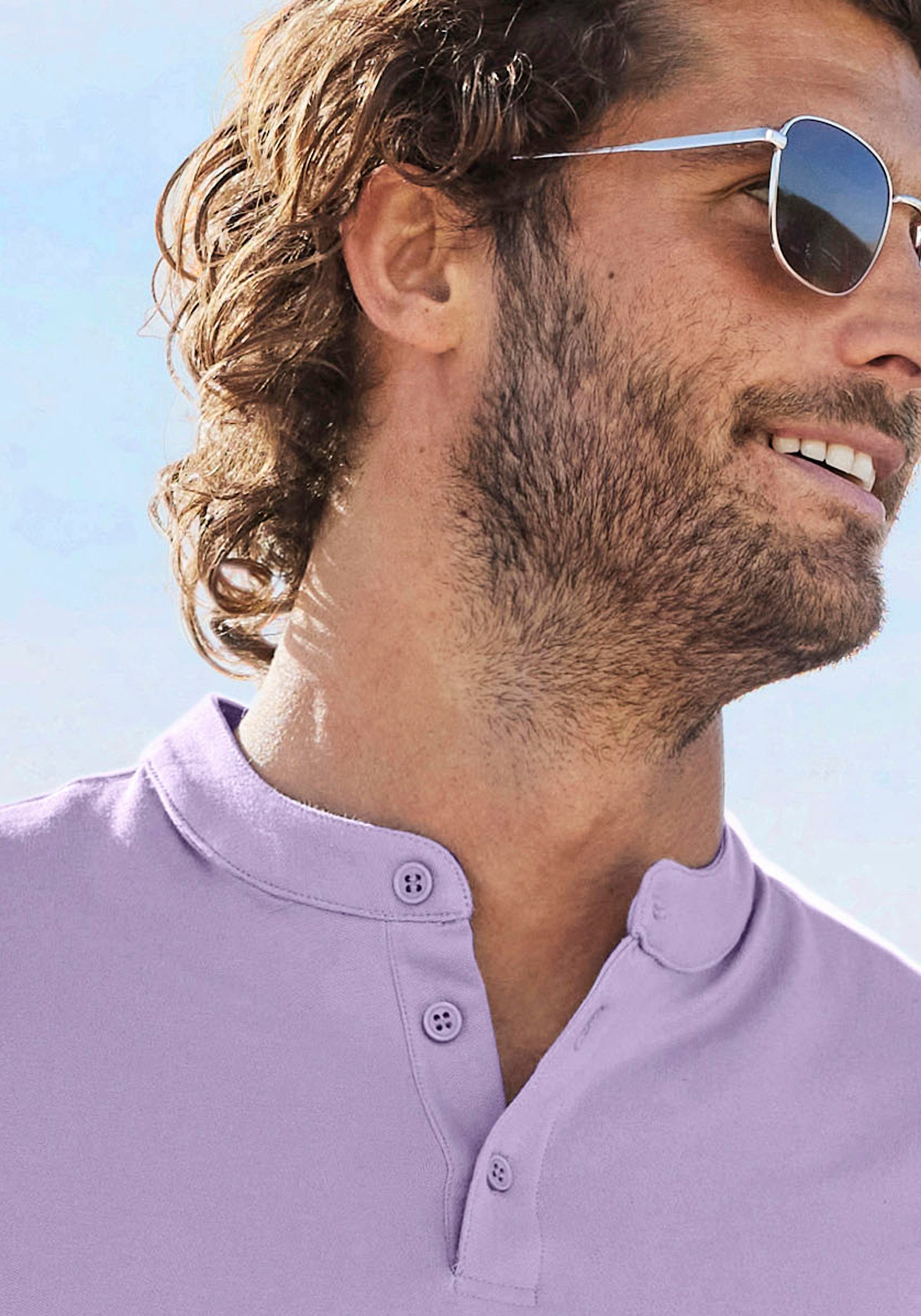 John Devin Poloshirt Met opstaande kraag Regular-Fit, van katoen-piqué