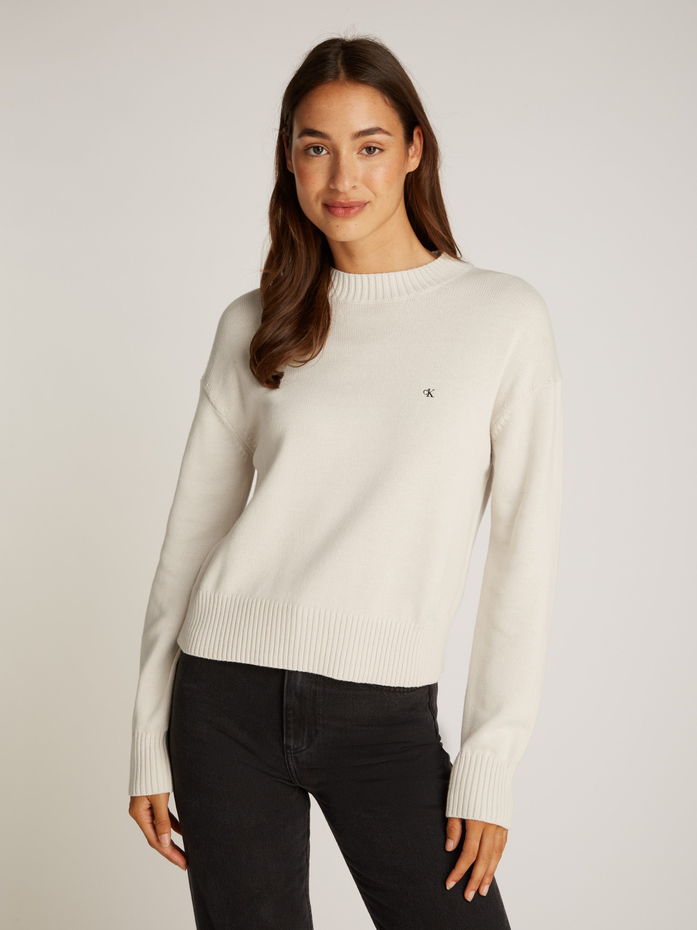 Calvin Klein Trui met ronde hals MONOGRAM EMBRO CREWNECK SWEATER