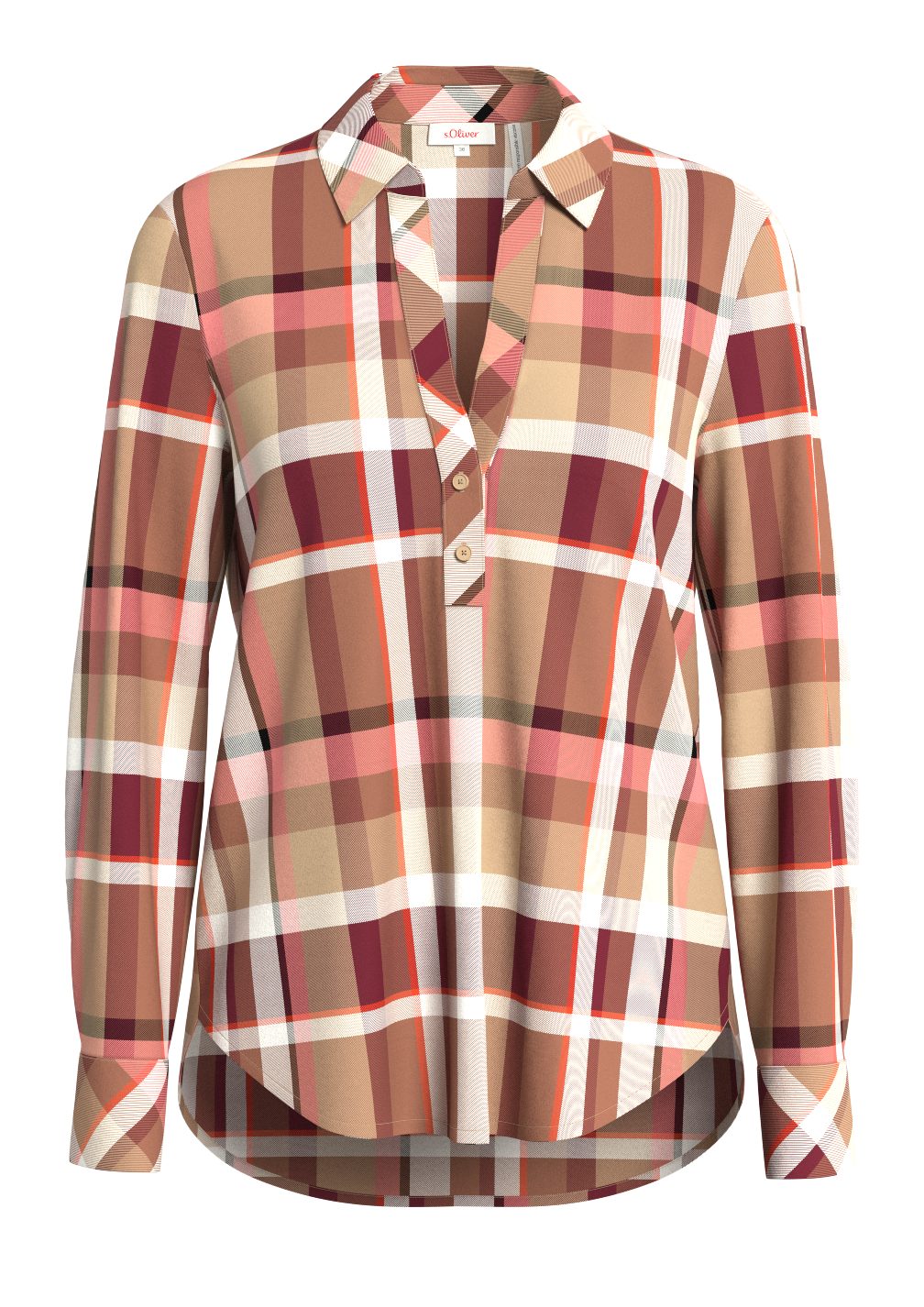 s.Oliver Blouse met lange mouwen met ruitpatroon