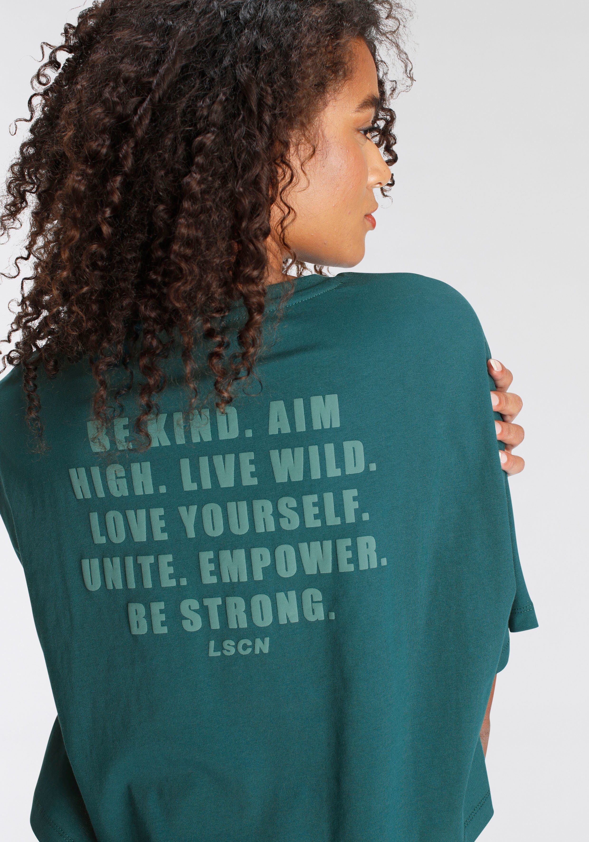 Lascana Oversized shirt met tekst op de rug