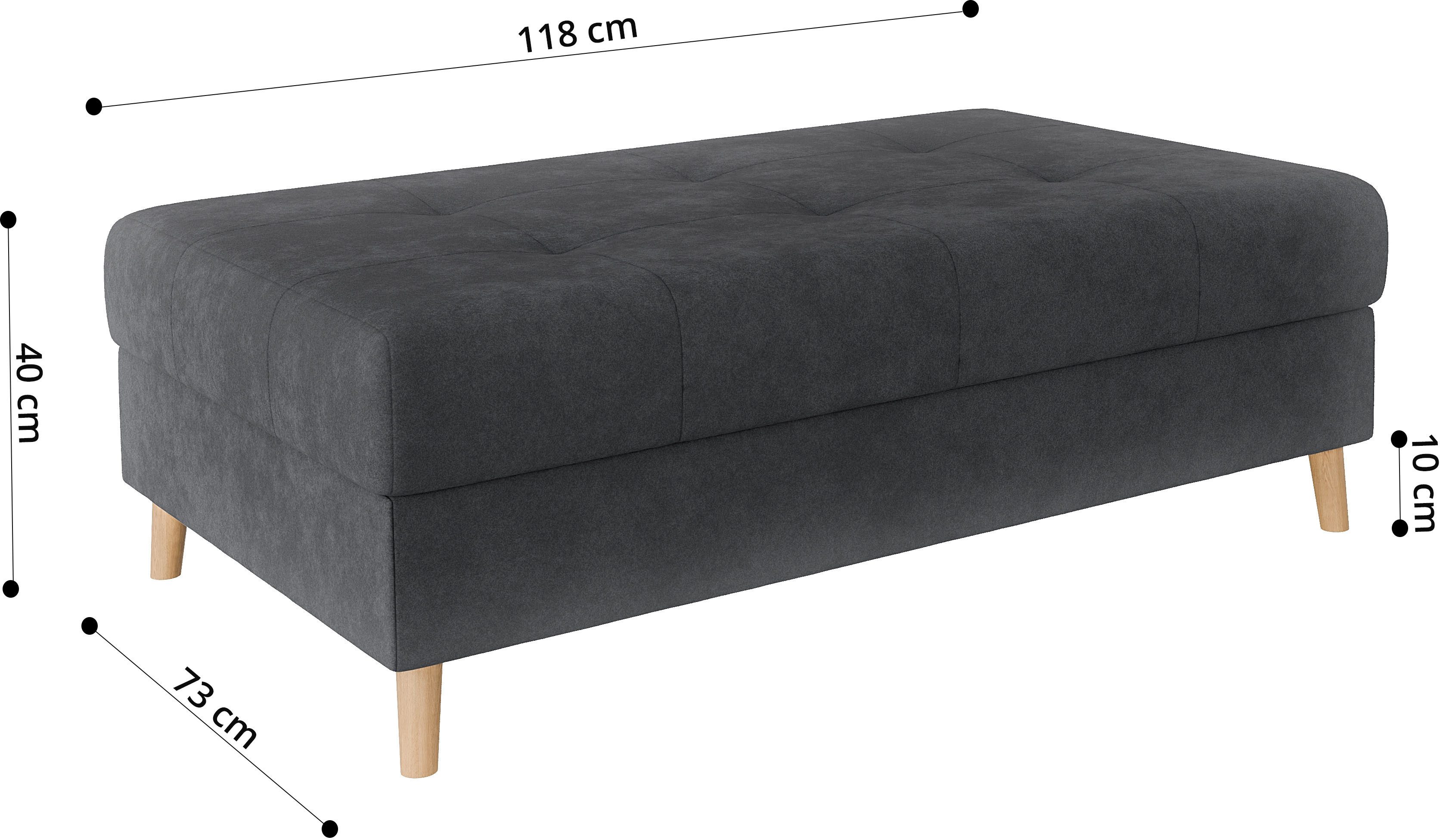 Home affaire Hocker CHARRE XXL, stiksel in het zitgedeelte, afmetingen: B/D/H: 118/73/40 cm