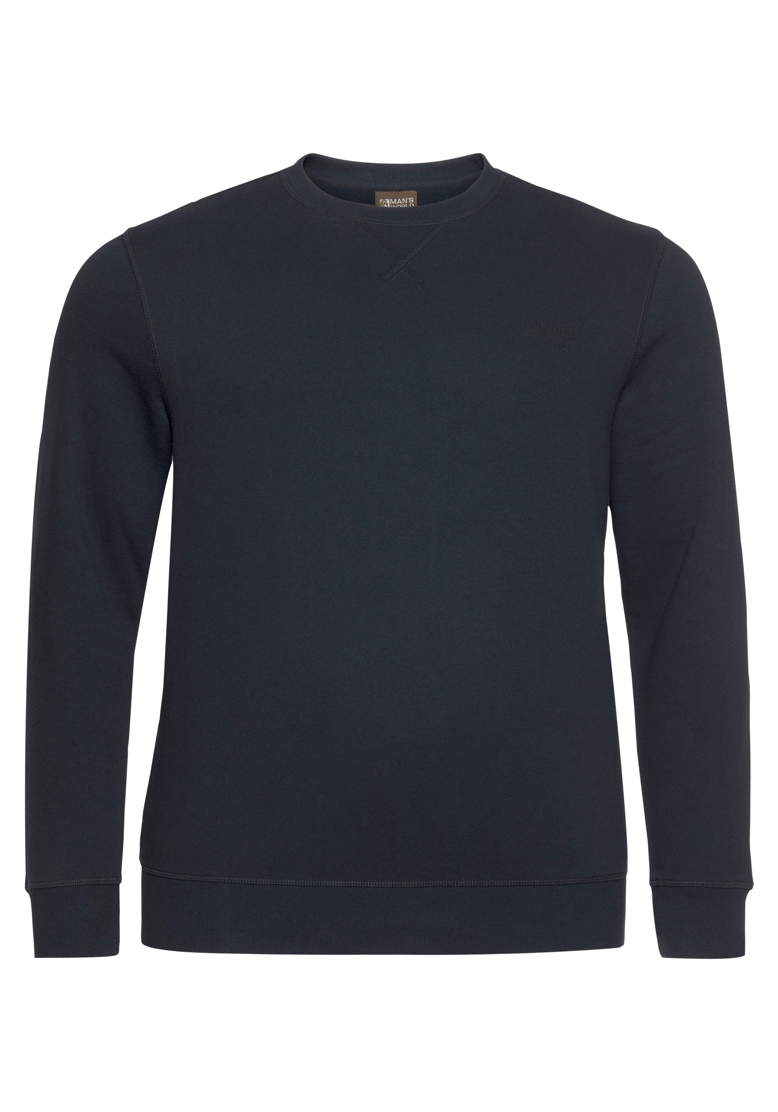 Man's World Sweatshirt Lange mouwen, basic-stijl, effen, ronde hals