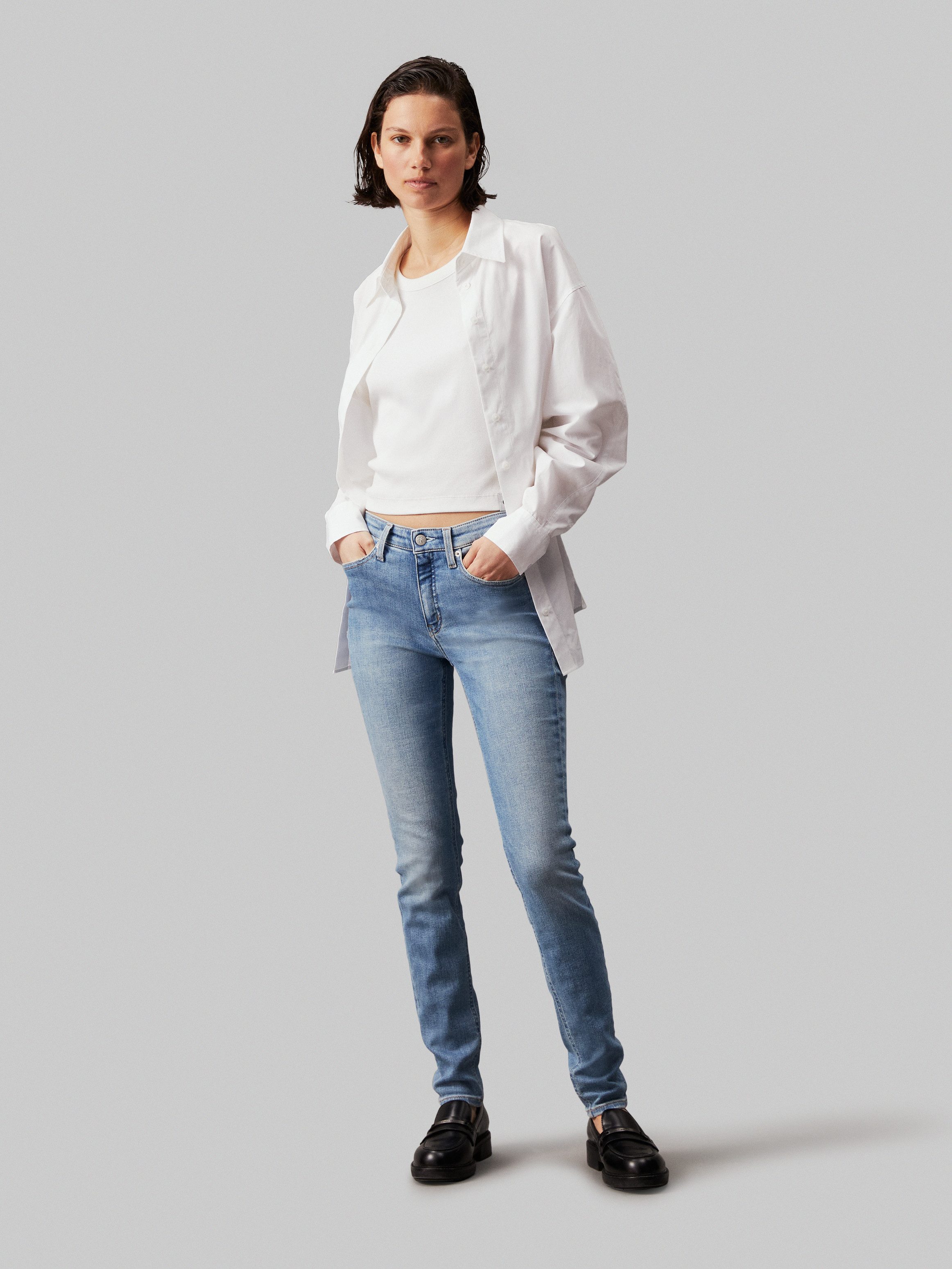 Calvin Klein Skinny fit jeans Mid rise skinny in 5-pocketsstijl