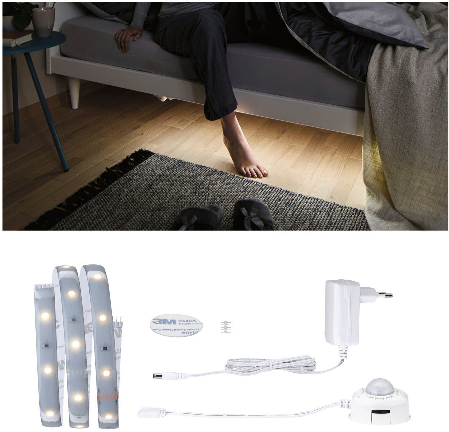 Paulmann Led-strepen MaxLED 250 Comfort Set voor Eenpersoonsbed 1m 2700K 4W 12VA Wit (1 stuk) led lichtsnoeren wit