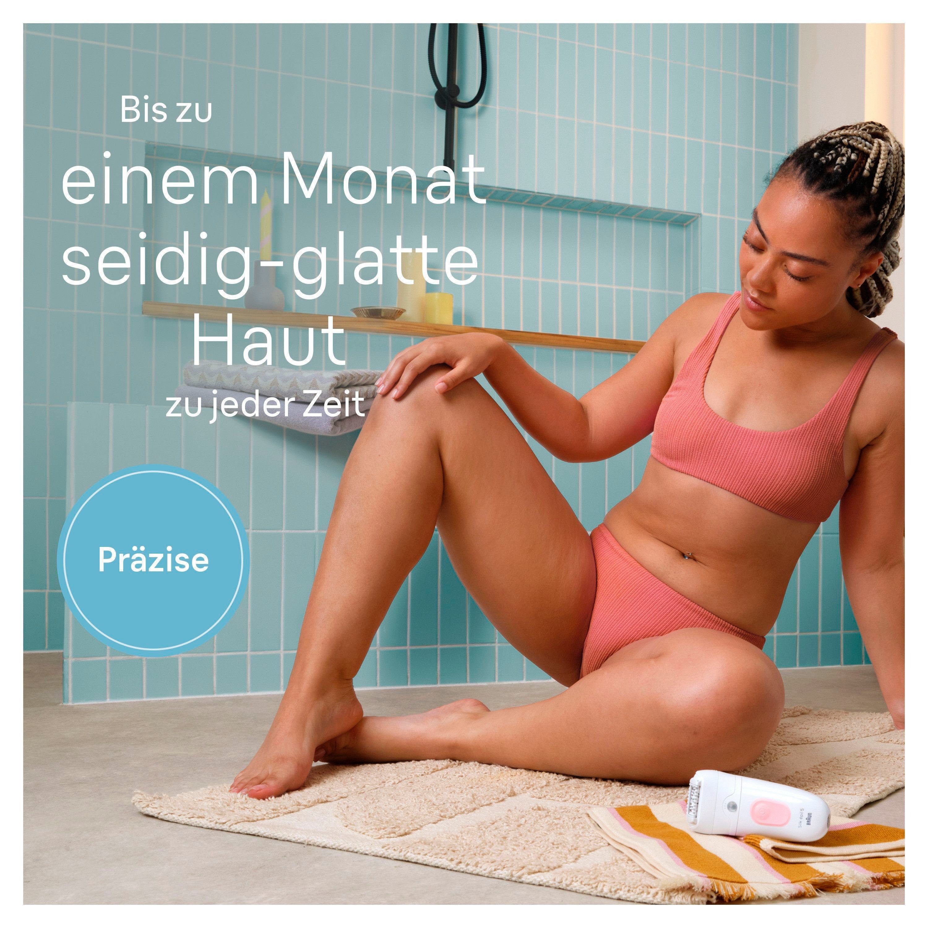 Braun Epilator Silk-épil 5 5-060 met scheeropzetstuk, trimopzetstuk en peelingopzetstukken