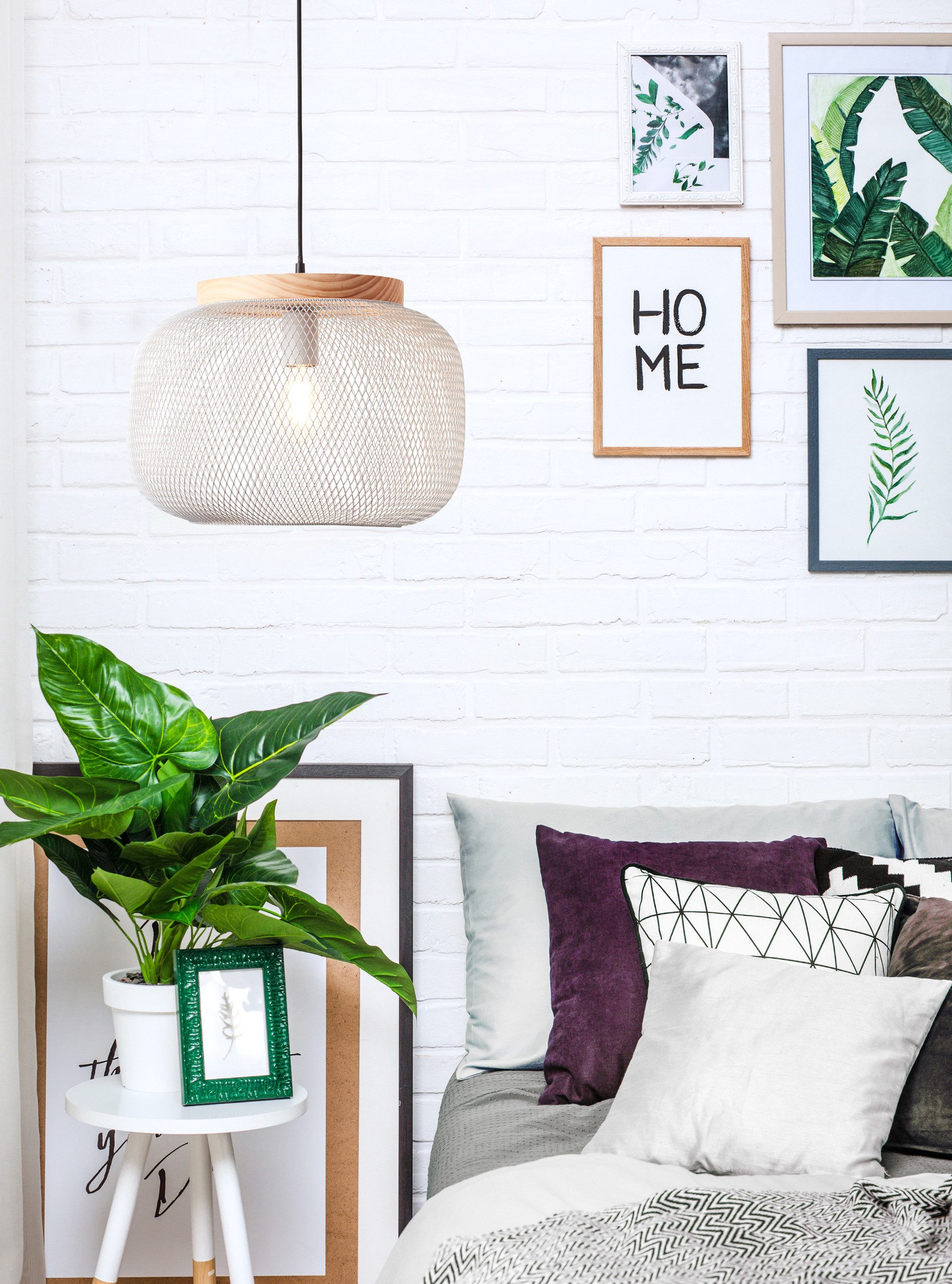 Brilliant Leuchten Hanglamp Giada Hanglamp, 40 cm, E27, inkortbaar, metaal/hout (1 stuk)