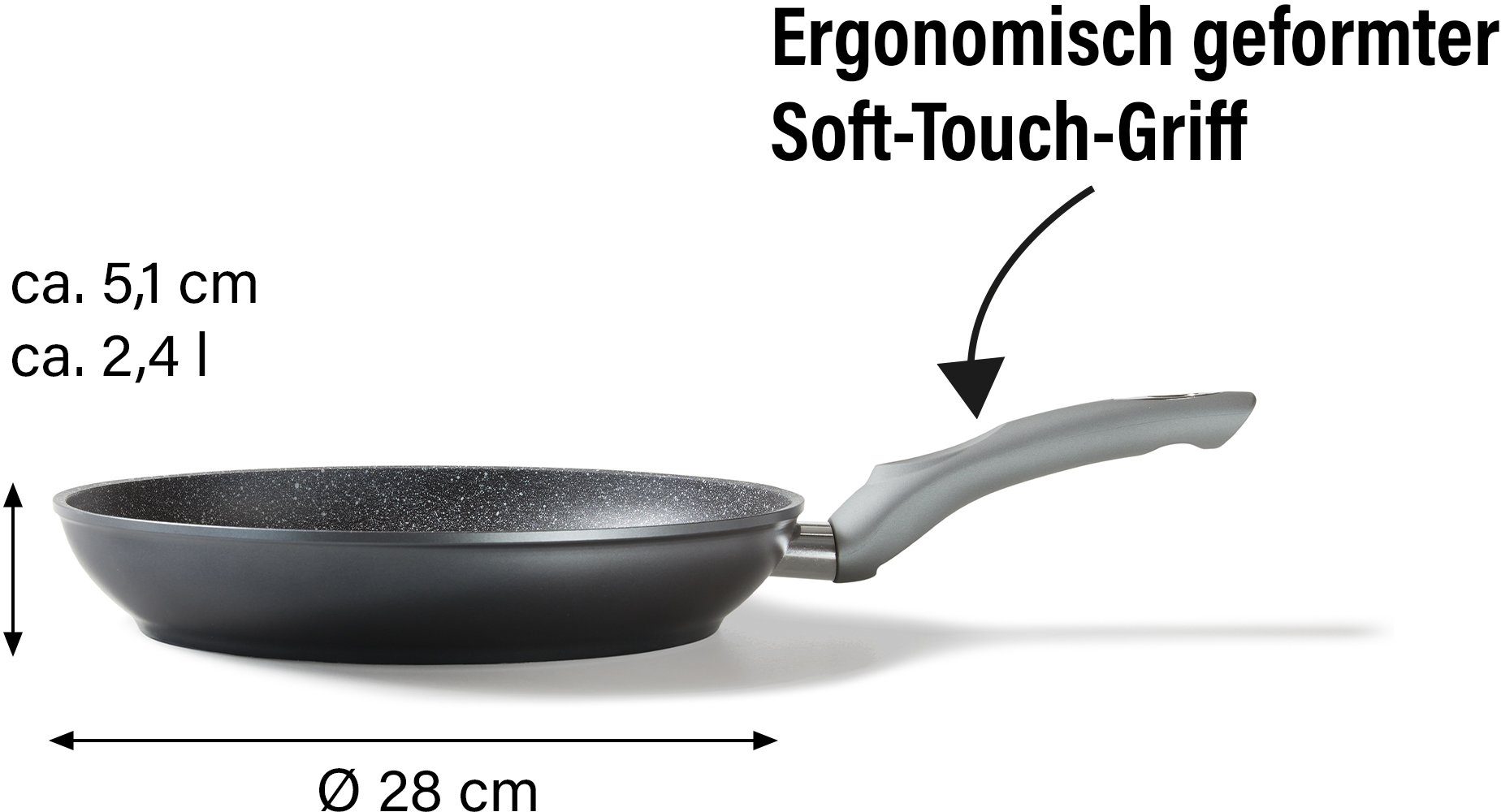 STONELINE Koekenpan Gourmundo Made in Germany, STONELINE®-antiaanbaklaag, inductie, inductie (1-delig)