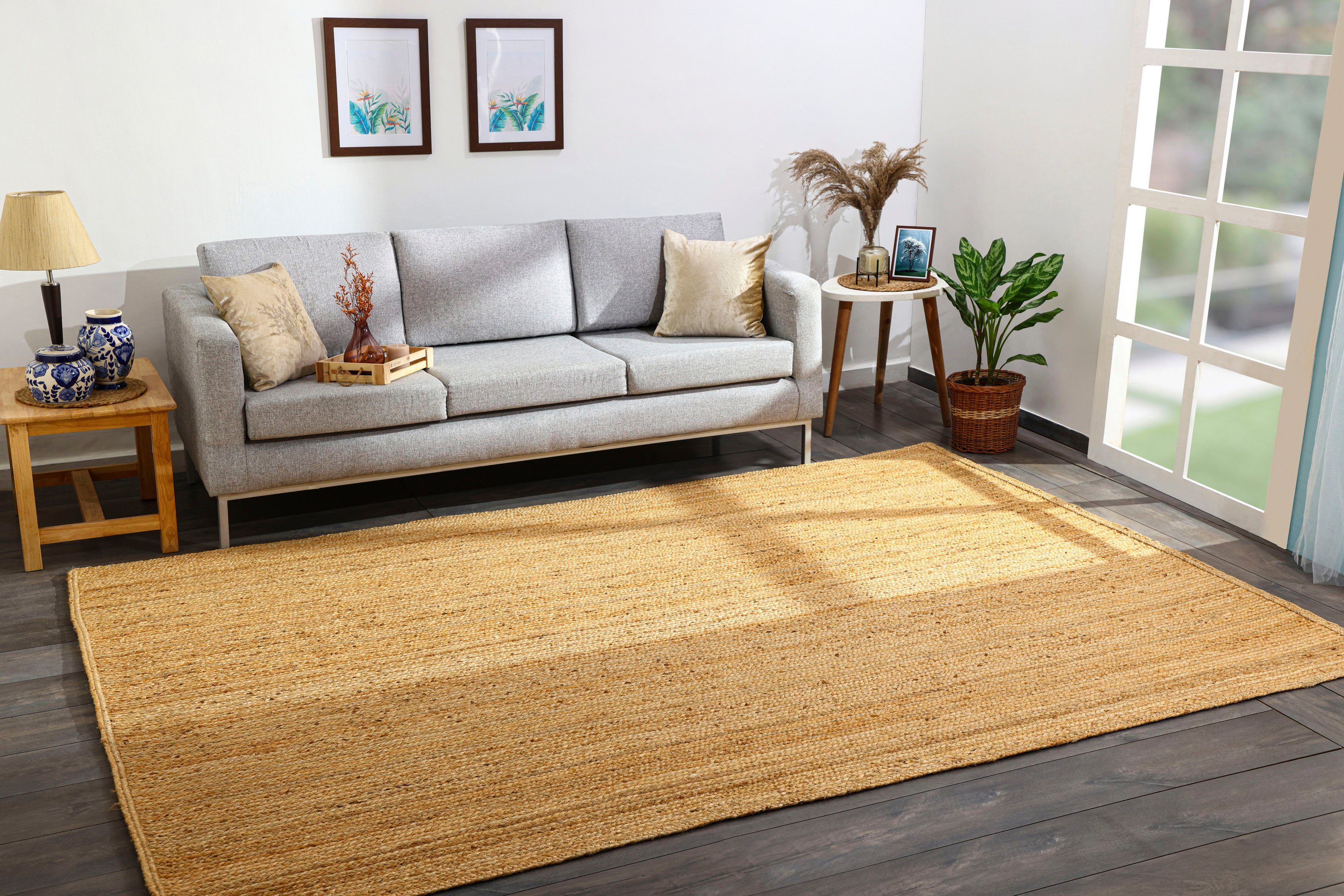 Myflair Möbel & Accessoires Vloerkleed Lola Jute tapijt, omkeerbaar tapijt, handgeweven, 100% natuurlijke vezel, Boho-stijl